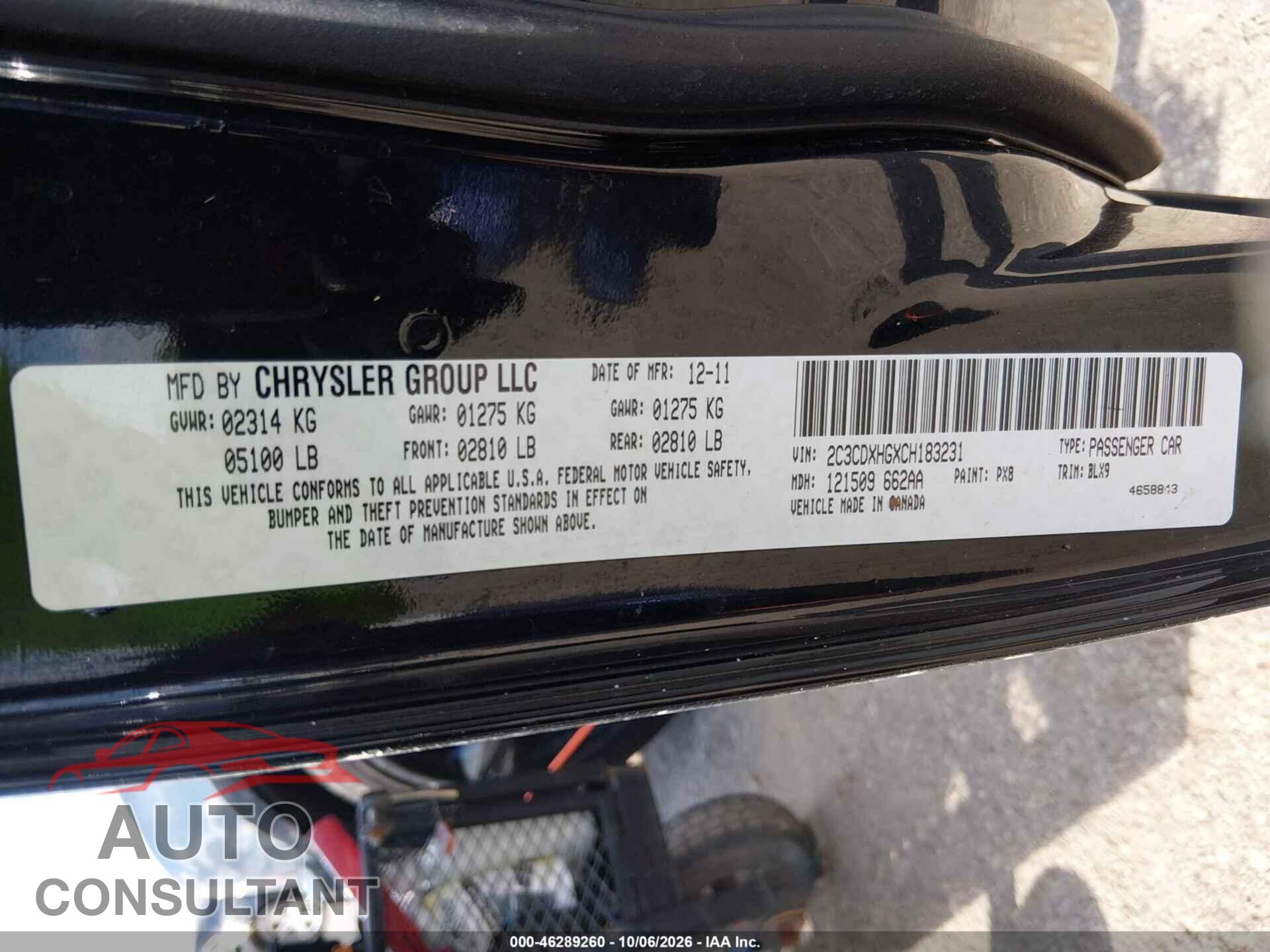DODGE CHARGER 2012 - 2C3CDXHGXCH183231