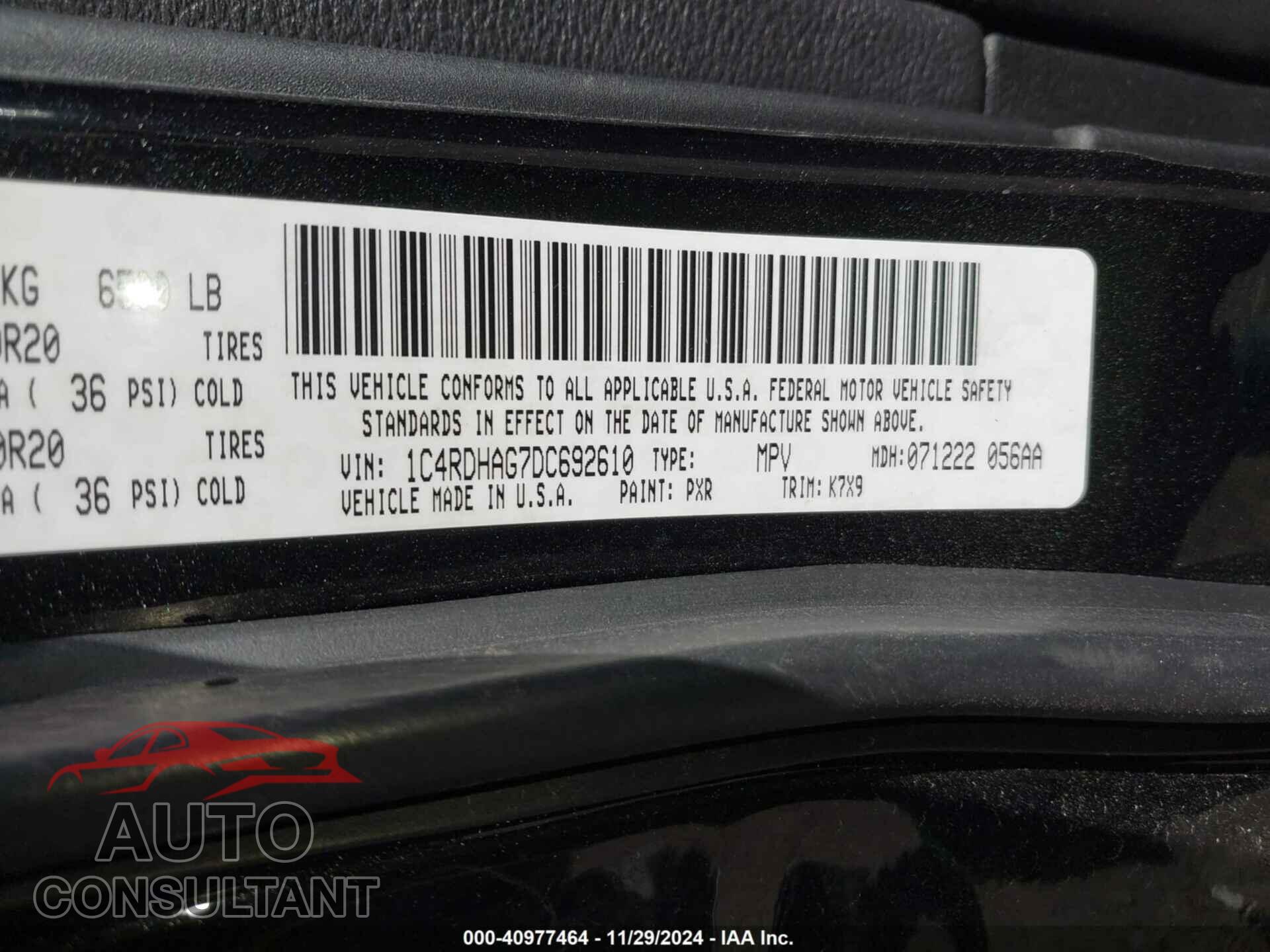 DODGE DURANGO 2013 - 1C4RDHAG7DC692610