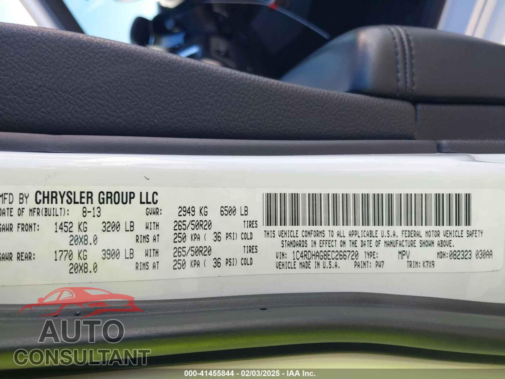 DODGE DURANGO 2014 - 1C4RDHAG8EC266720