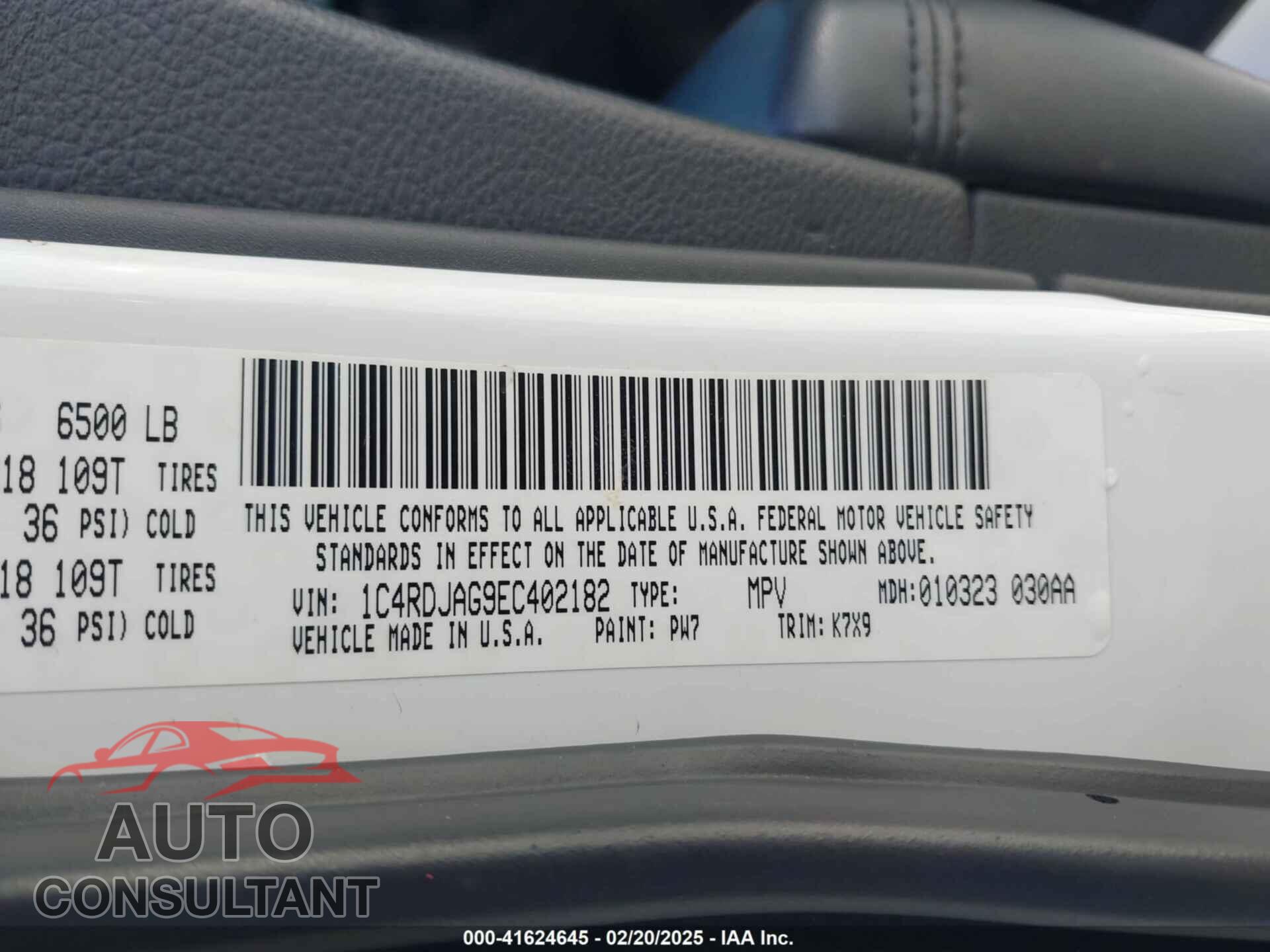 DODGE DURANGO 2014 - 1C4RDJAG9EC402182