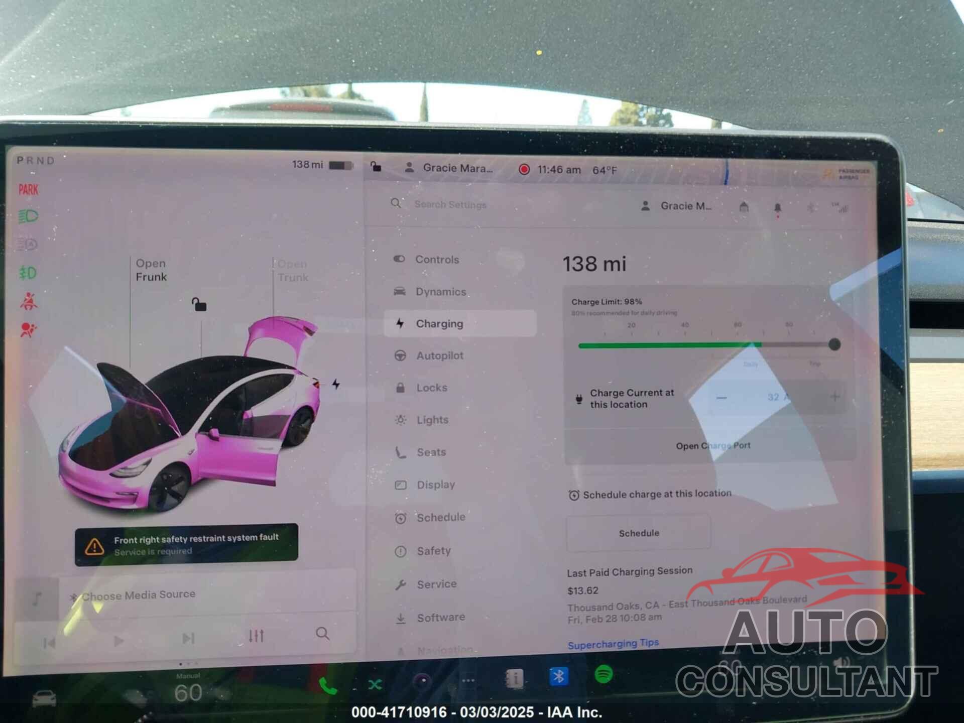 TESLA MODEL 3 2019 - 5YJ3E1EA5KF306816