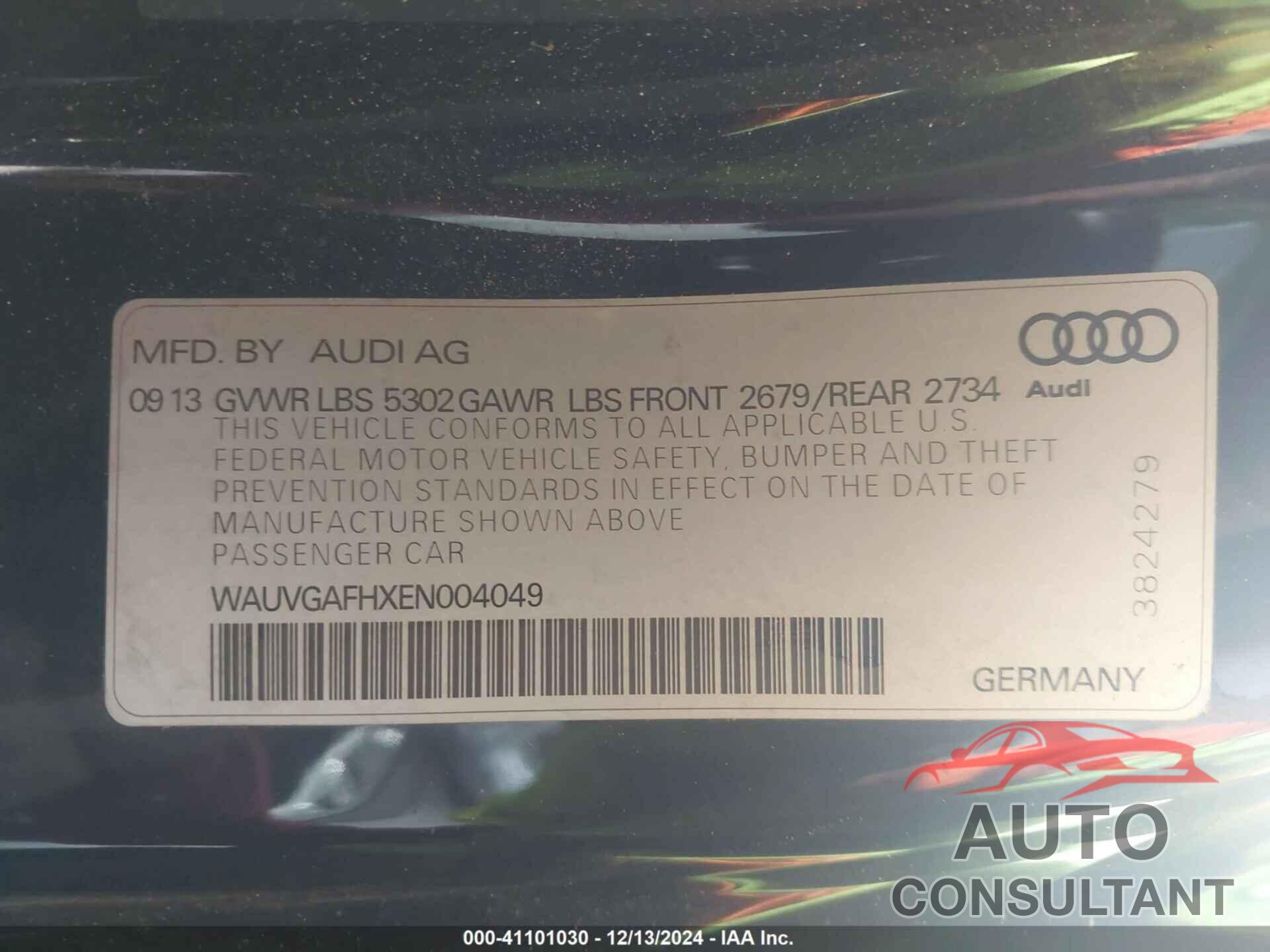 AUDI S5 2014 - WAUVGAFHXEN004049