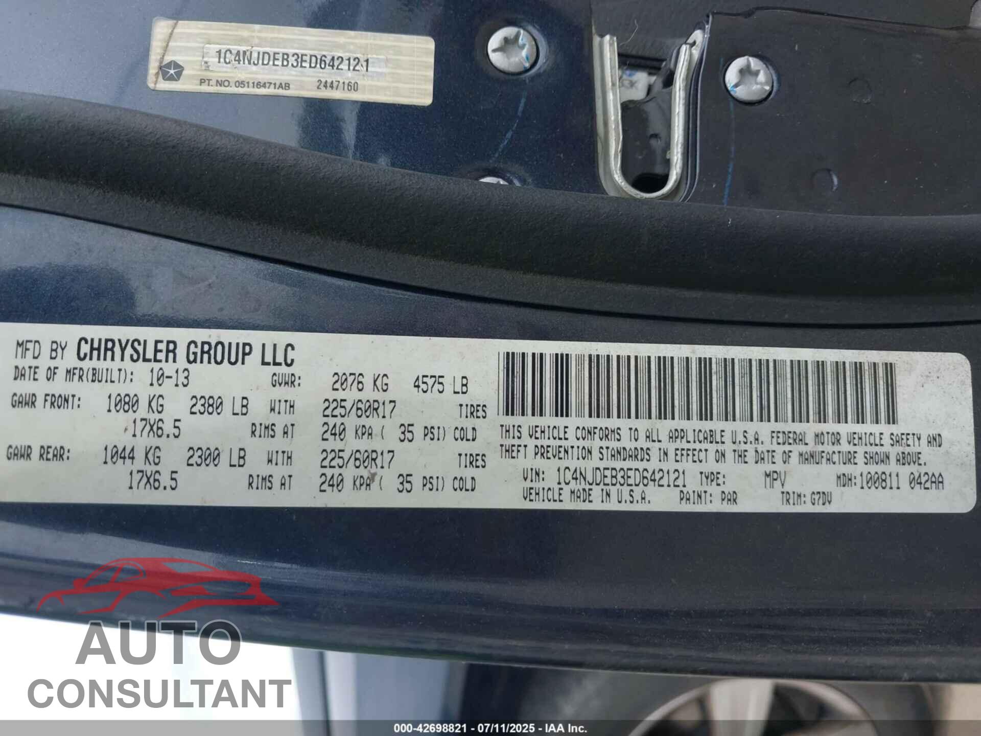 JEEP COMPASS 2014 - 1C4NJDEB3ED642121