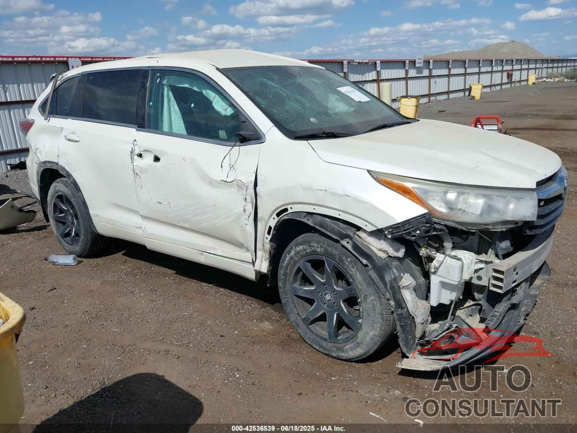 TOYOTA HIGHLANDER 2015 - 5TDBKRFH0FS178095