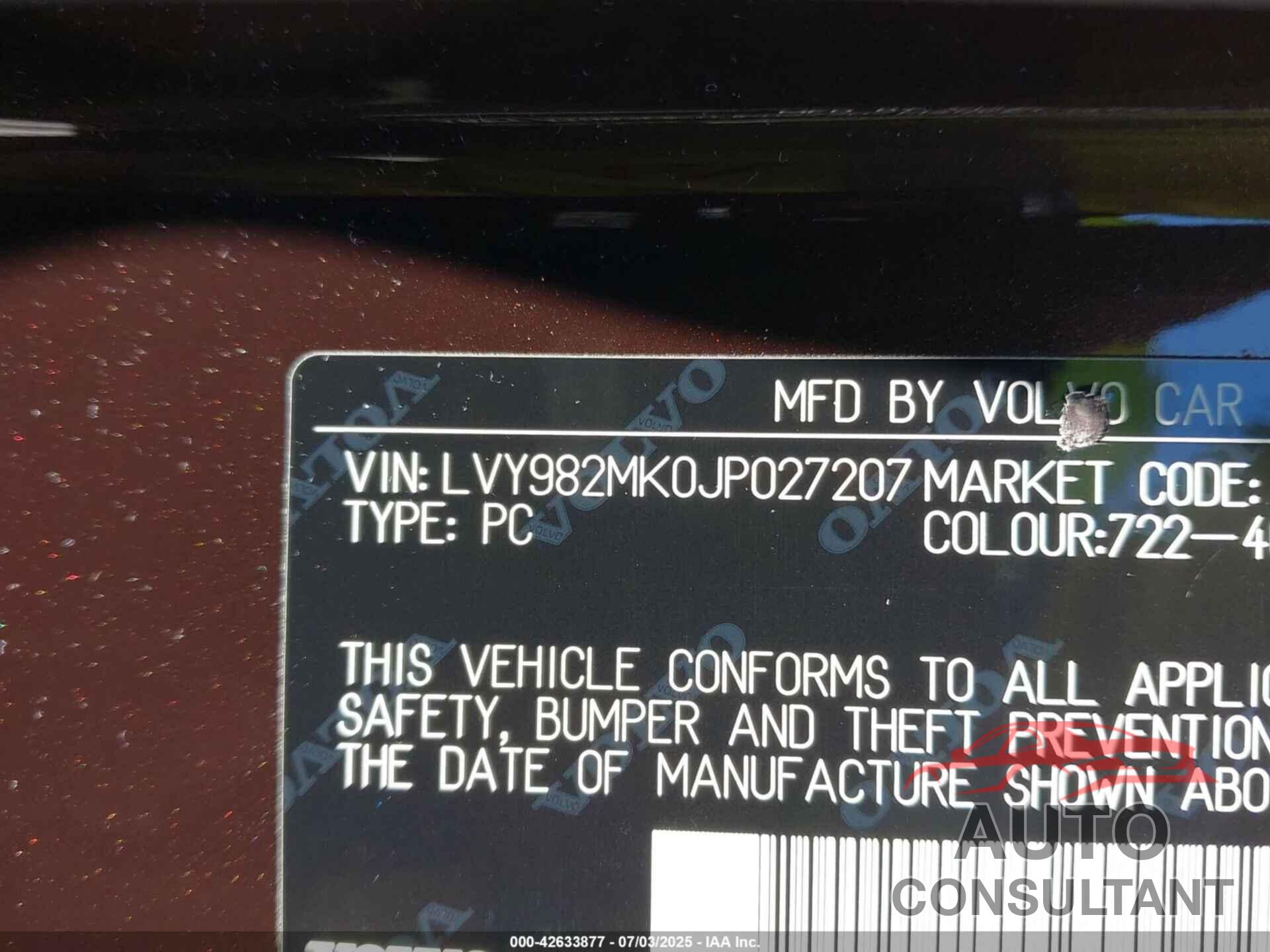 VOLVO S90 2018 - LVY982MK0JP027207