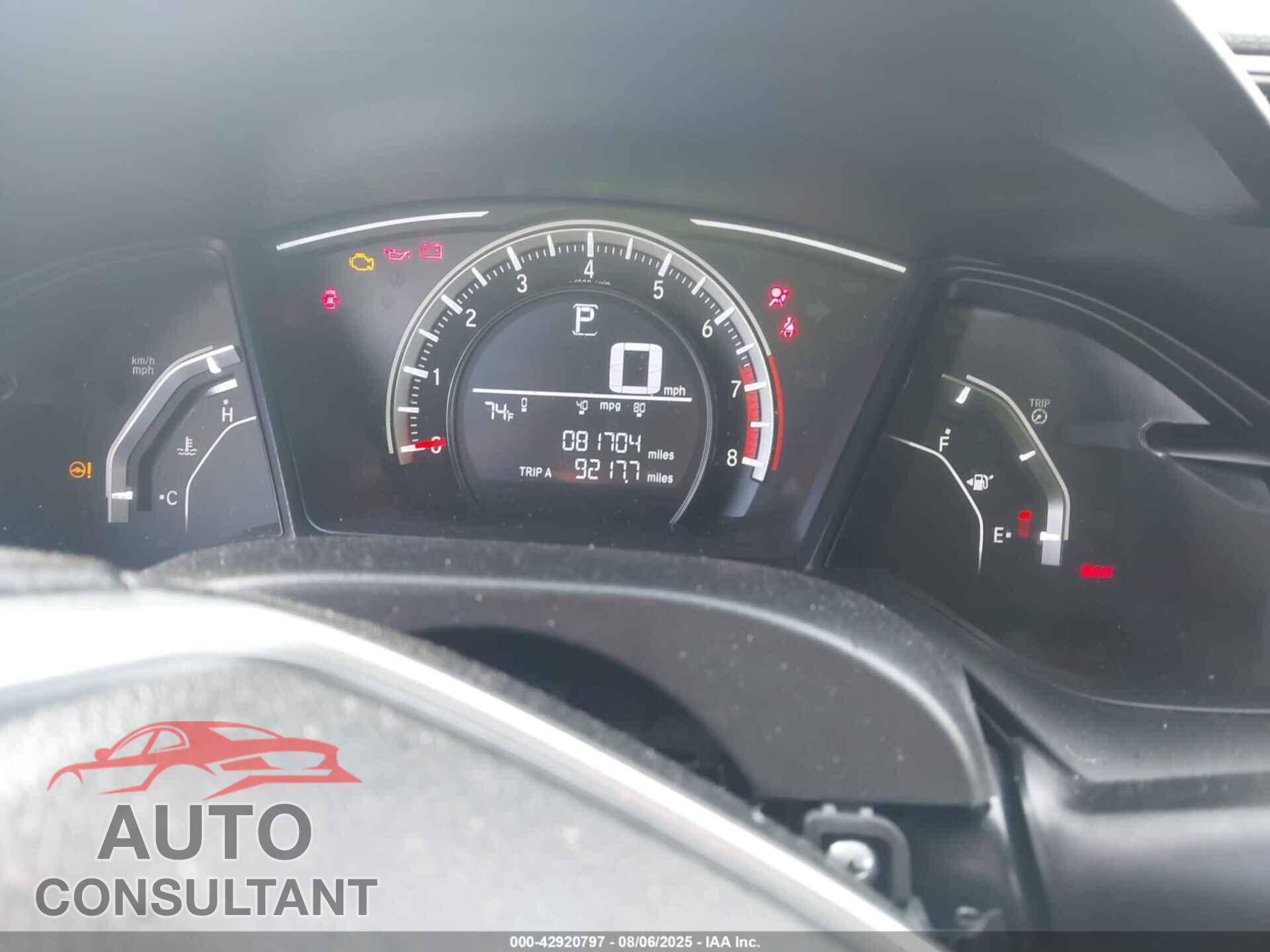 HONDA CIVIC 2017 - 19XFC2F56HE041672