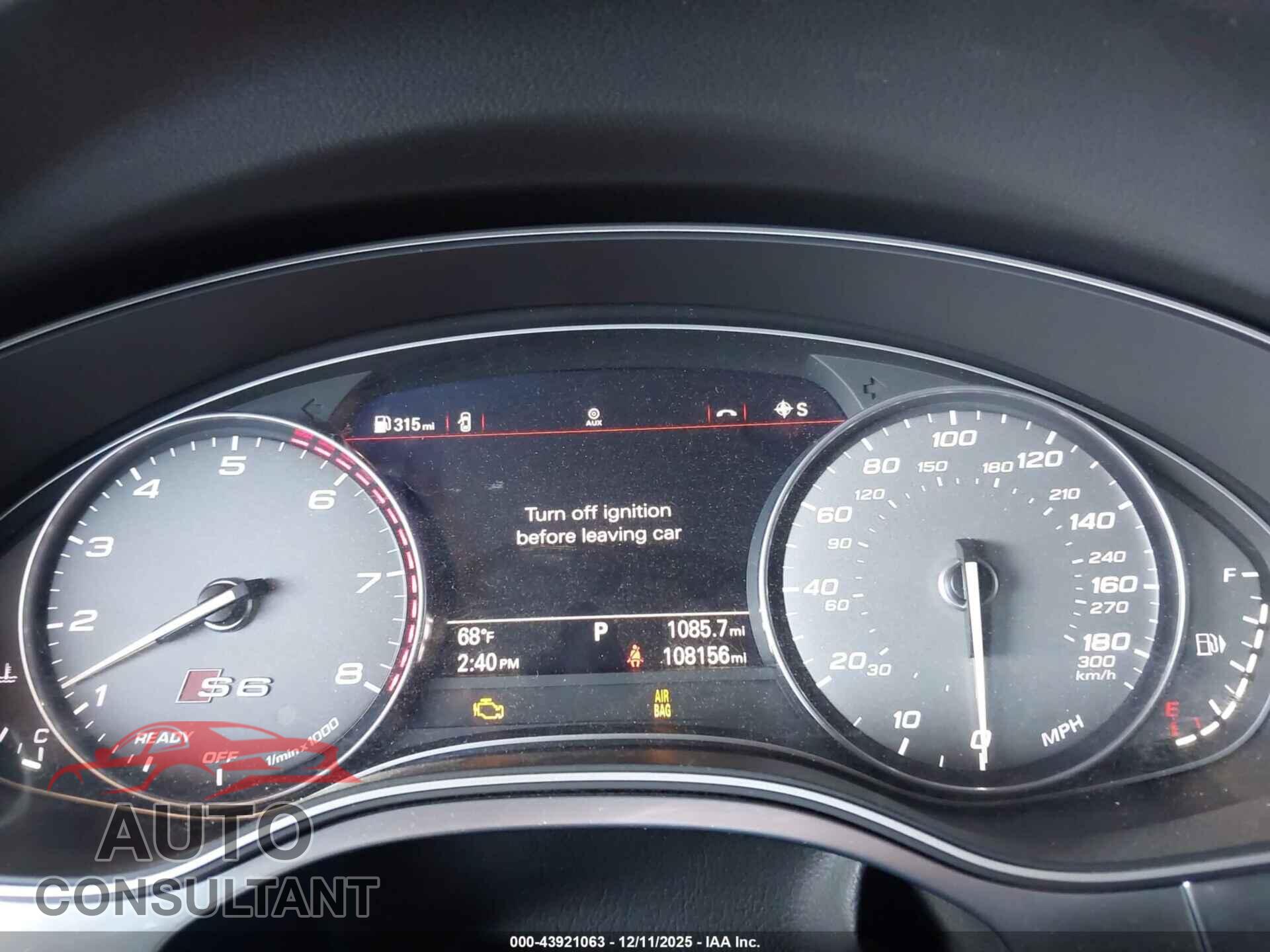 AUDI S6 2017 - WAUHFAFC7HN066890