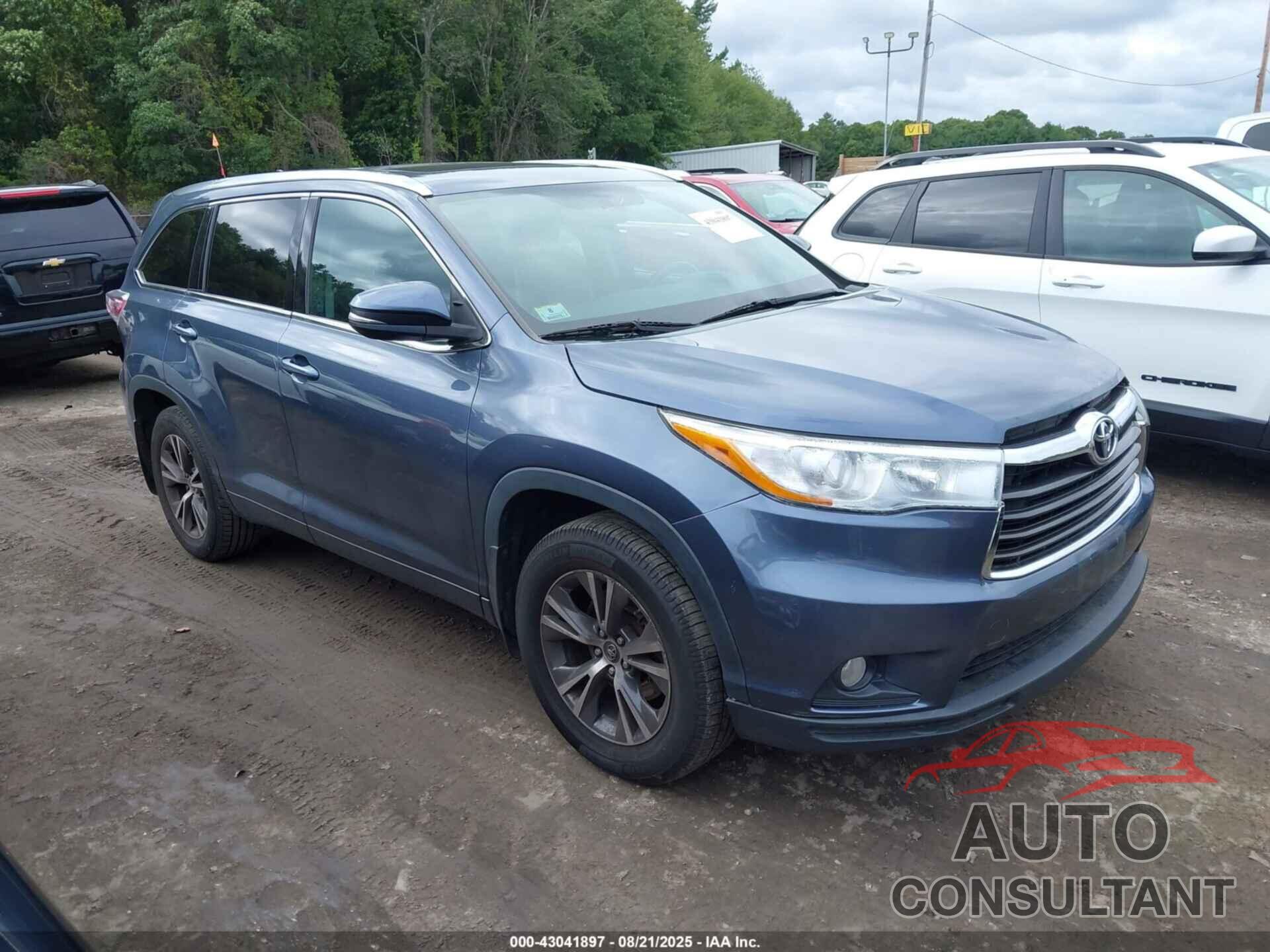 TOYOTA HIGHLANDER 2016 - 5TDJKRFH7GS281625