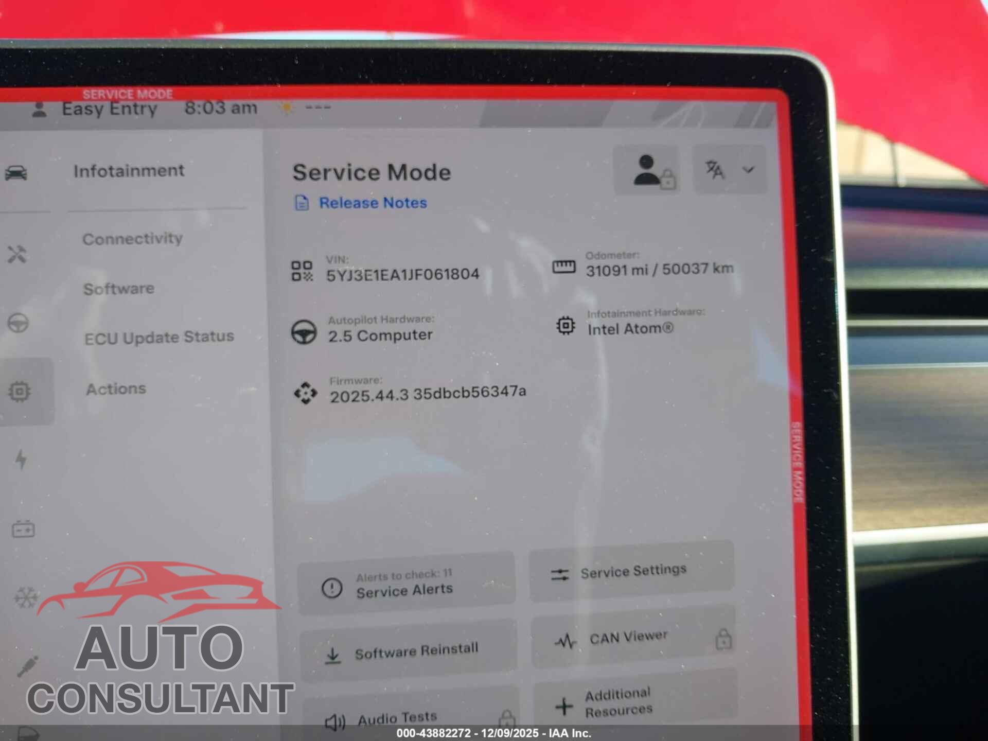 TESLA MODEL 3 2018 - 5YJ3E1EA1JF061804