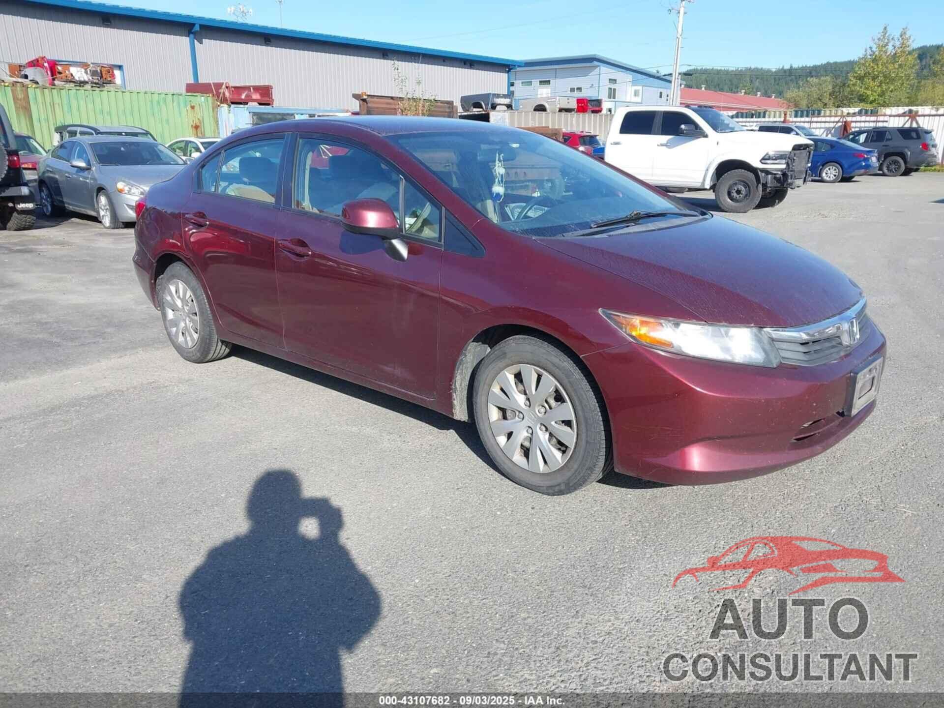 HONDA CIVIC 2012 - 19XFB2F56CE368925