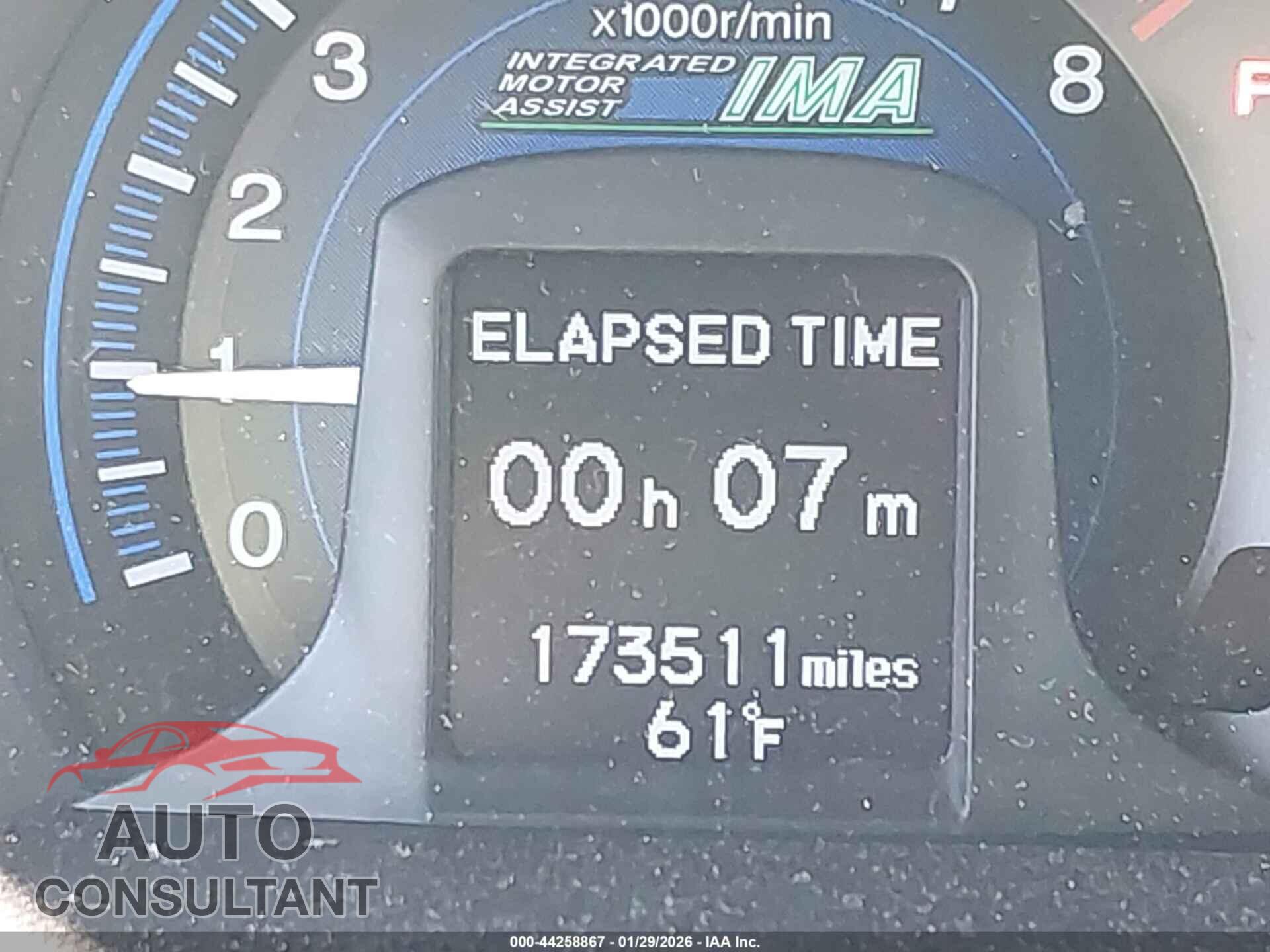 HONDA INSIGHT 2012 - JHMZE2H77CS002616