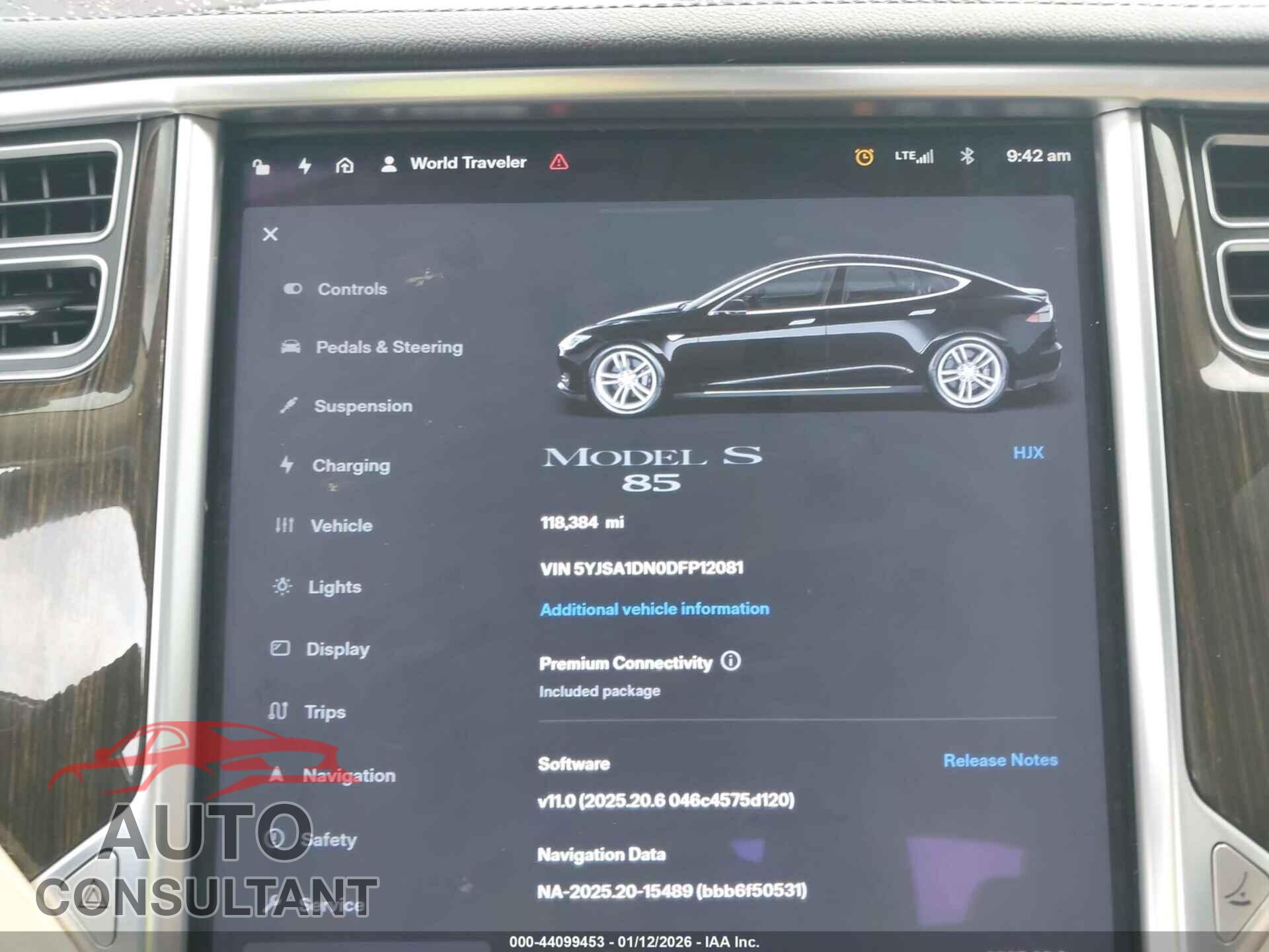 TESLA MODEL S 2013 - 5YJSA1DN0DFP12081