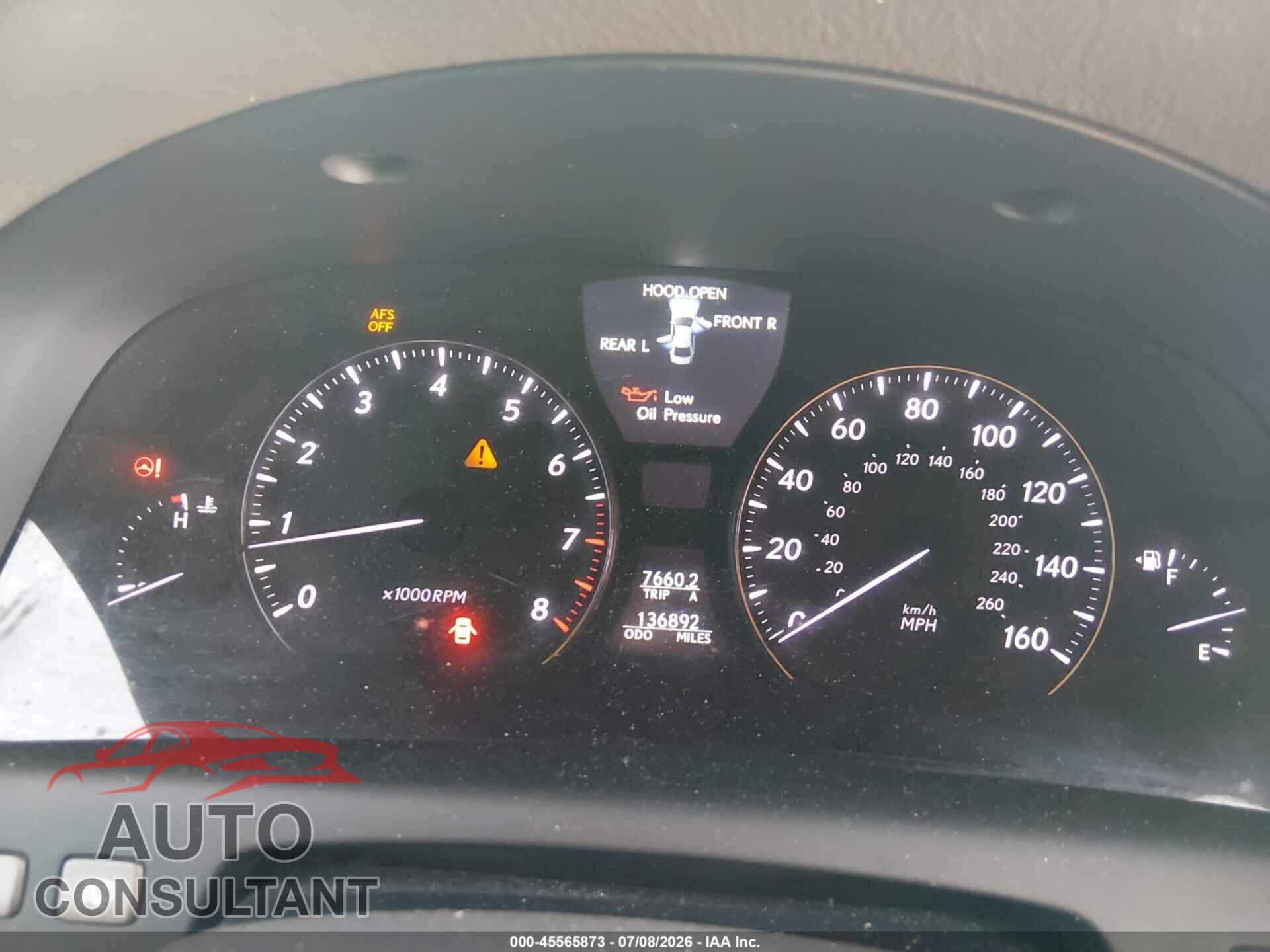 LEXUS LS 460 2010 - JTHBL5EF3A5096560