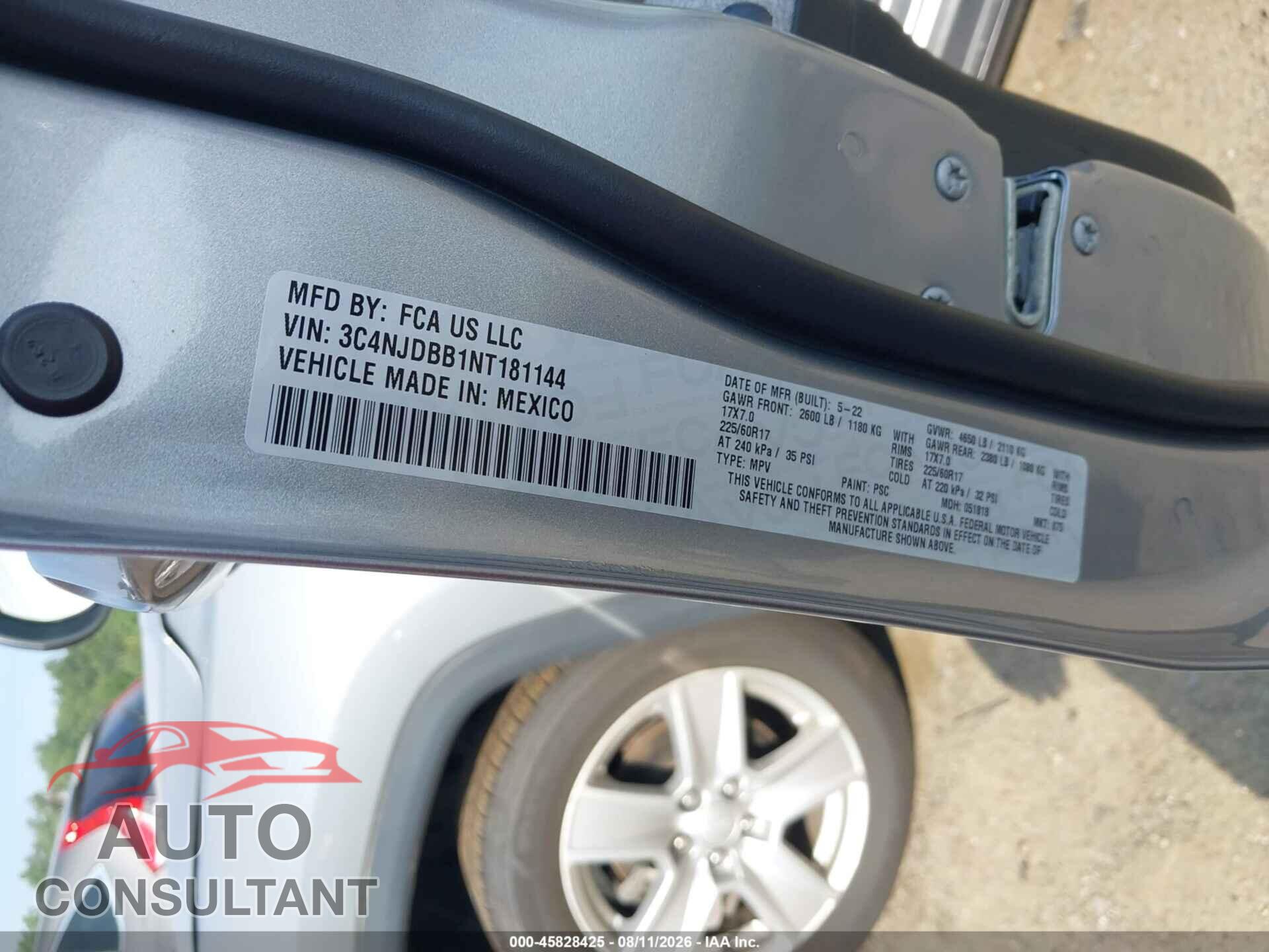 JEEP COMPASS 2022 - 3C4NJDBB1NT181144