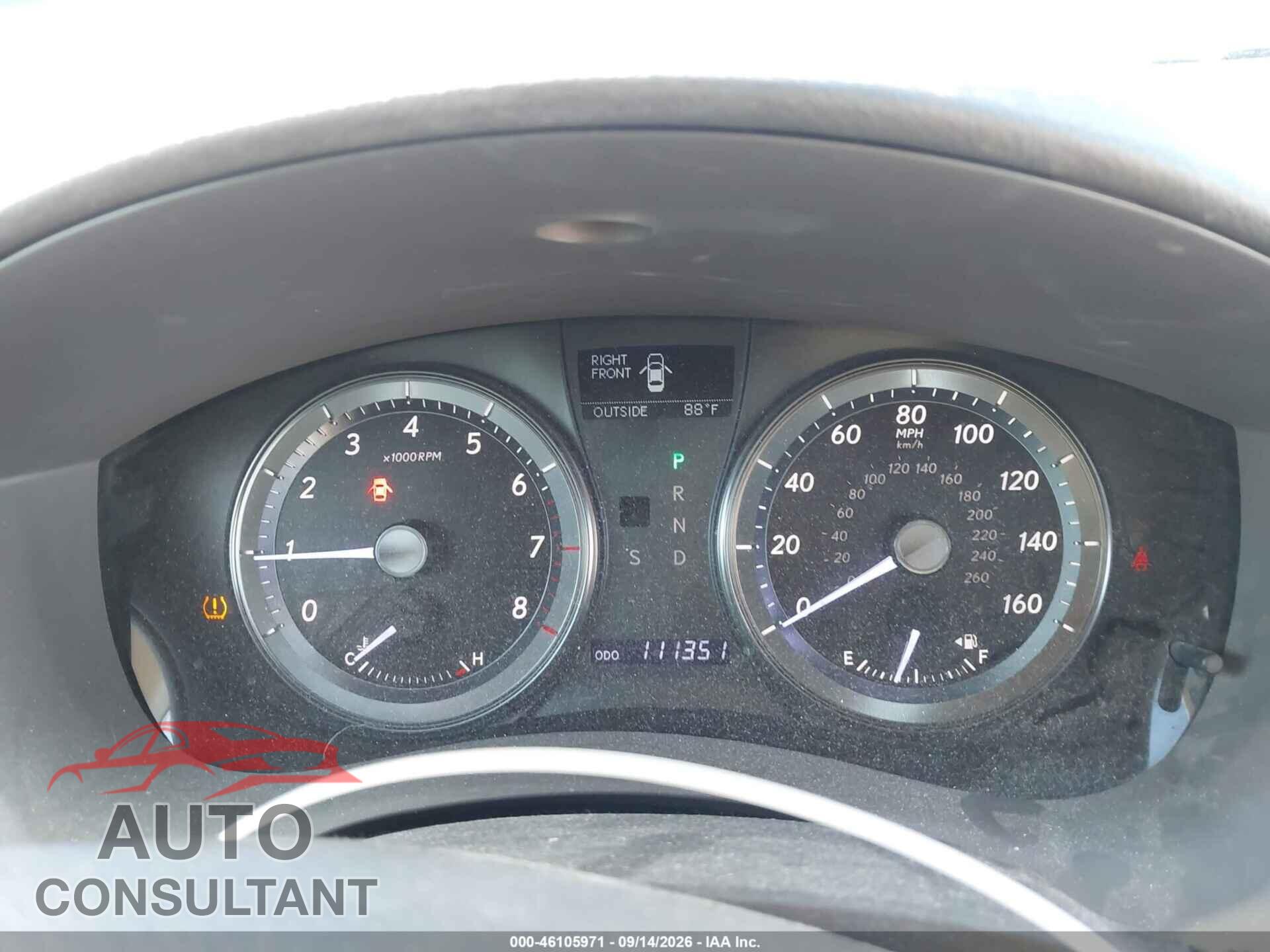 LEXUS ES 2012 - JTHBK1EG2C2492701