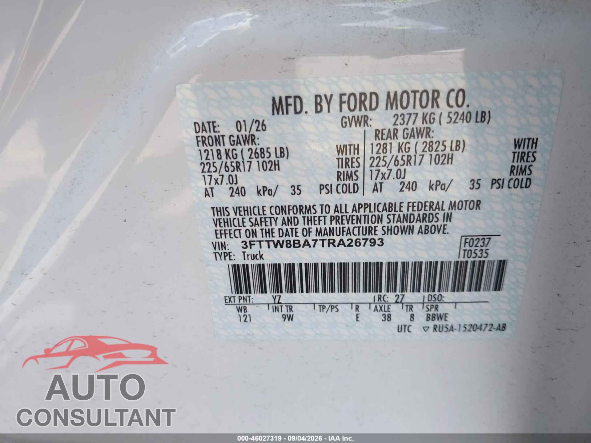 FORD MAVERICK 2026 - 3FTTW8BA7TRA26793