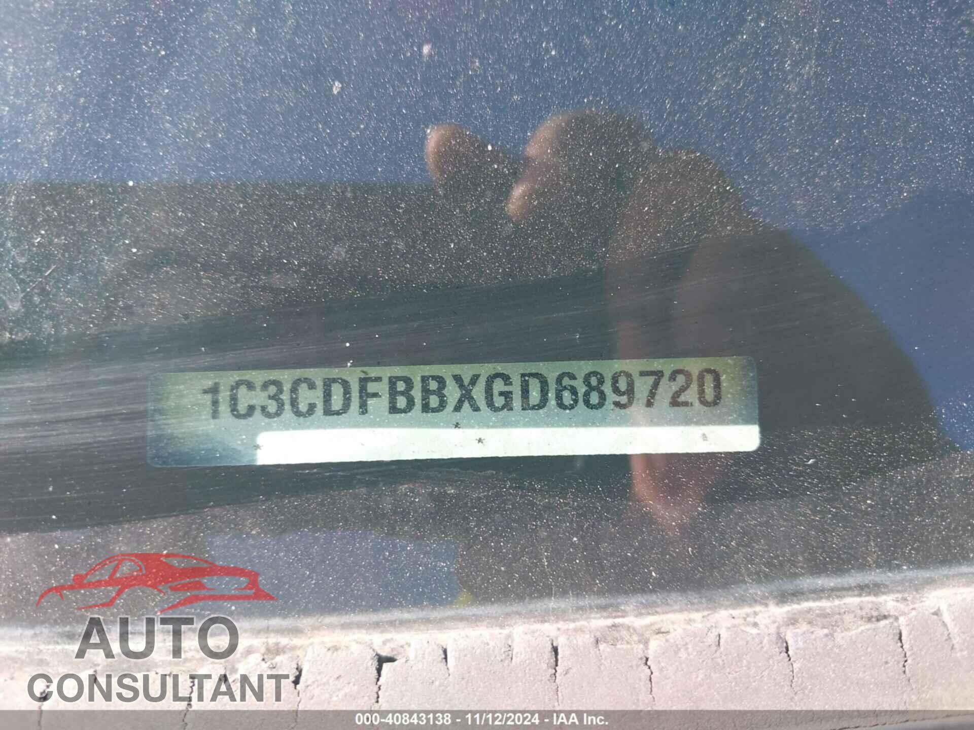 DODGE DART 2016 - 1C3CDFBBXGD689720