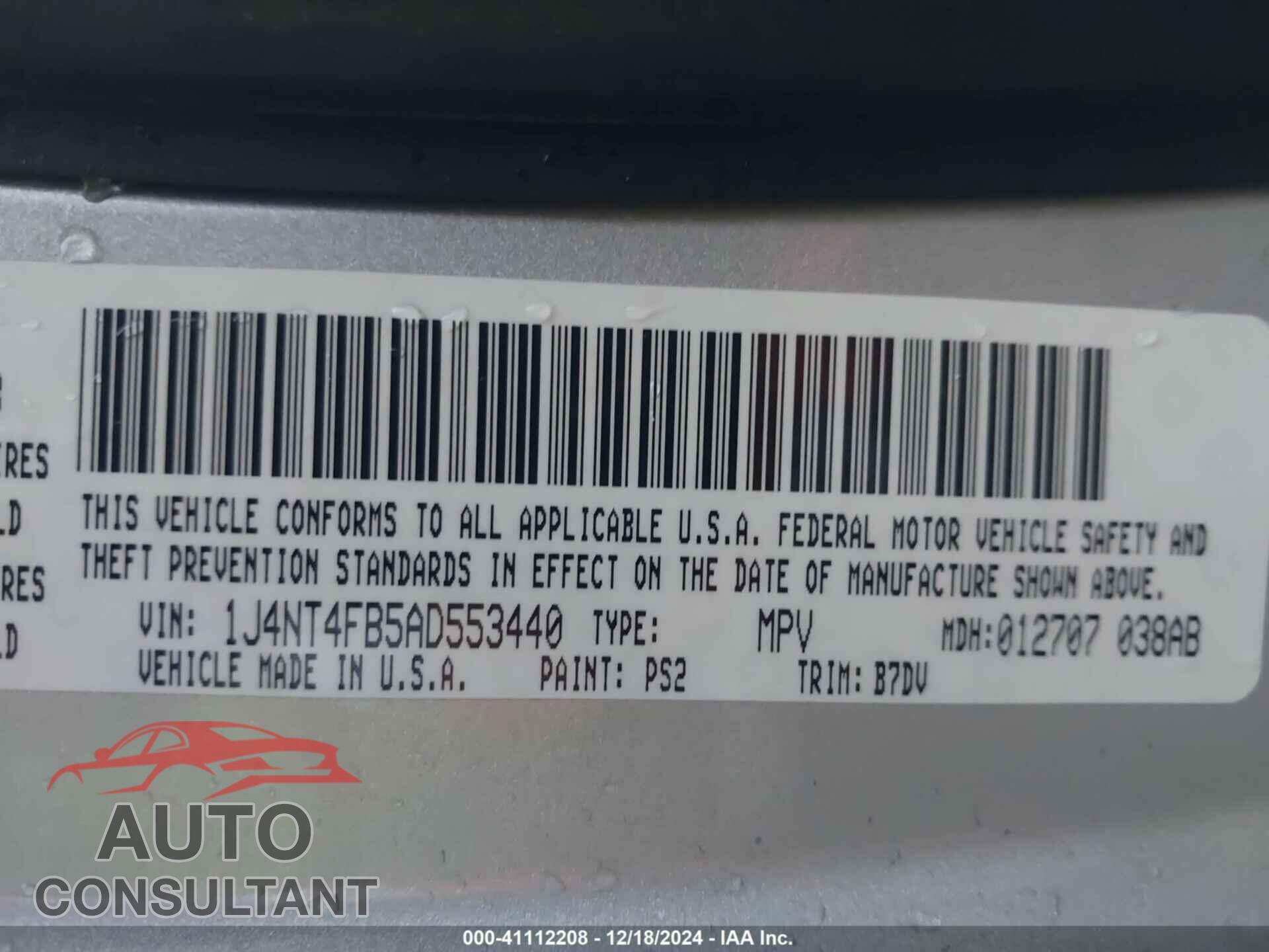 JEEP COMPASS 2010 - 1J4NT4FB5AD553440
