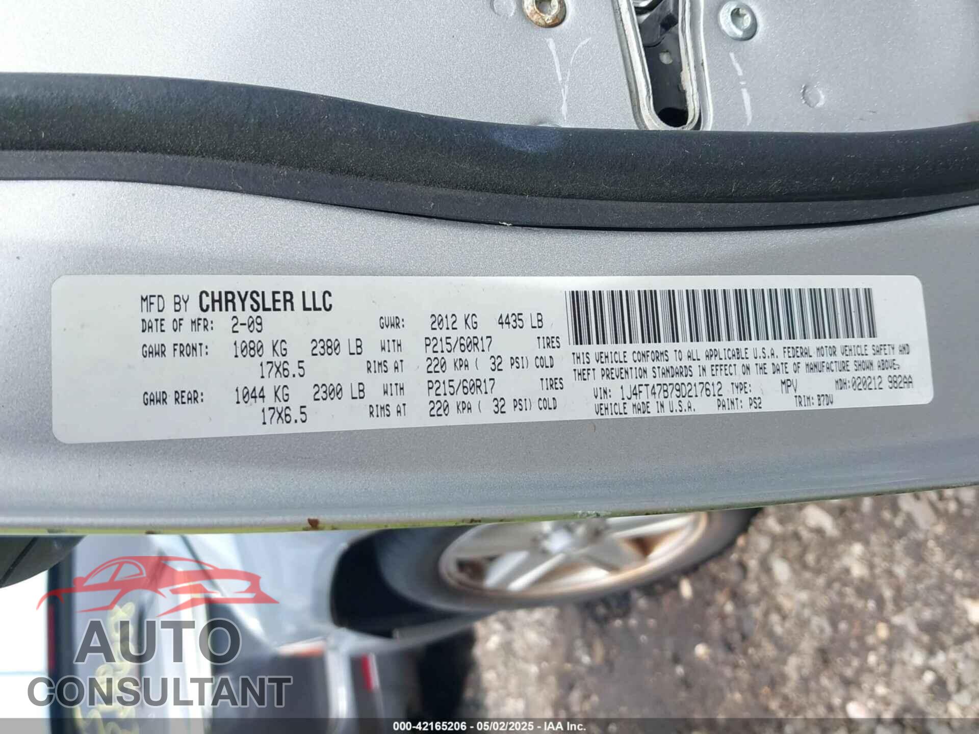 JEEP COMPASS 2009 - 1J4FT47B79D217612