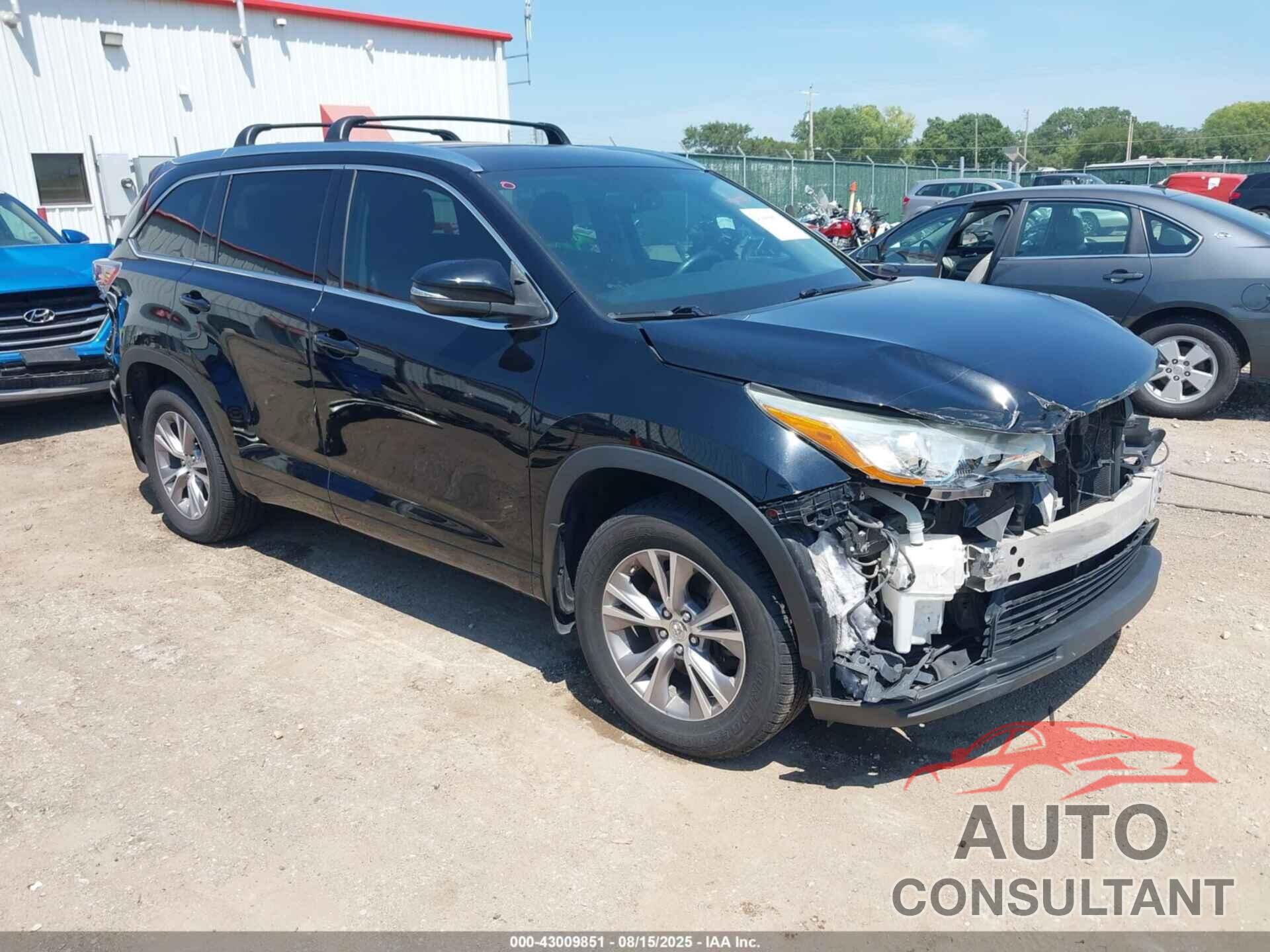 TOYOTA HIGHLANDER 2015 - 5TDJKRFH8FS221447