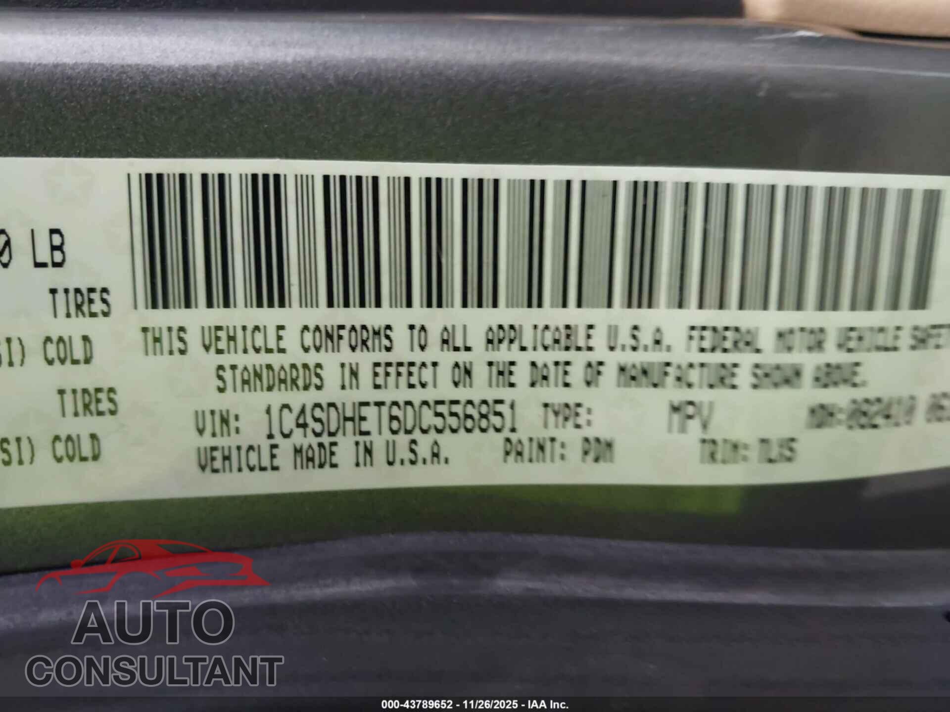 DODGE DURANGO 2013 - 1C4SDHET6DC556851