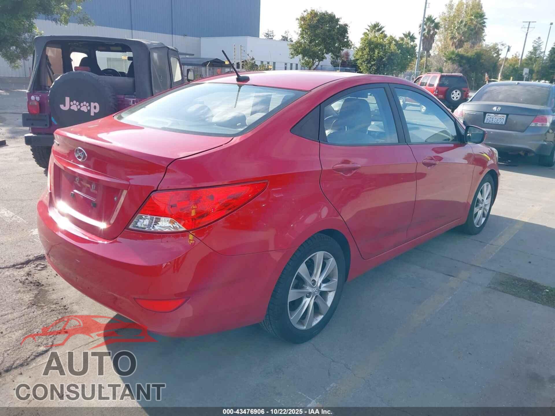 HYUNDAI ACCENT 2012 - KMHCU4AE6CU057105
