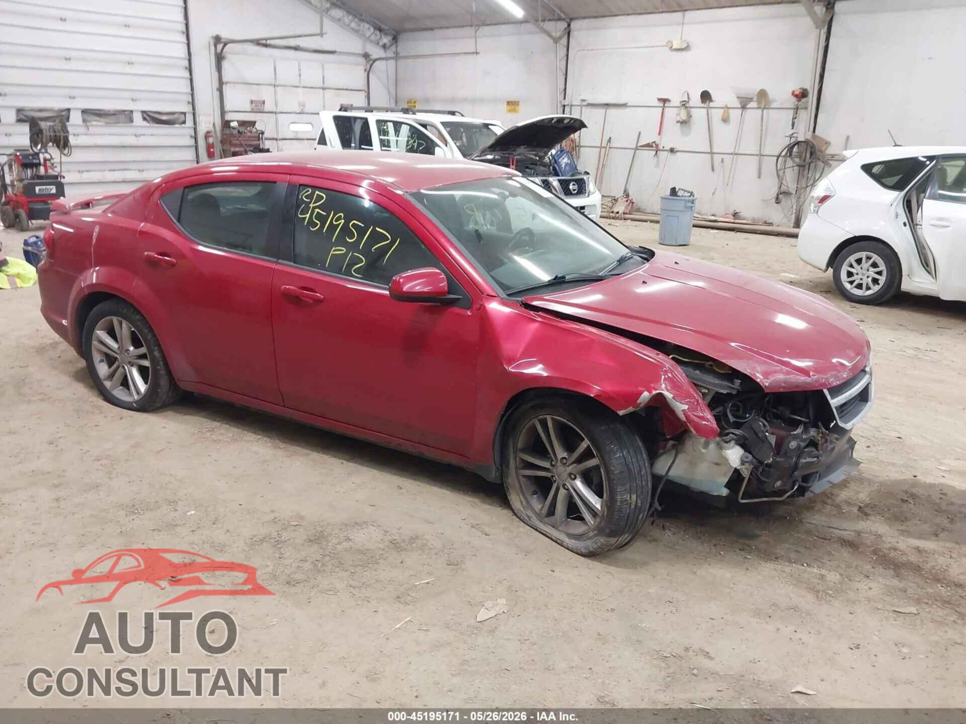 DODGE AVENGER 2012 - 1C3CDZEG6CN142425