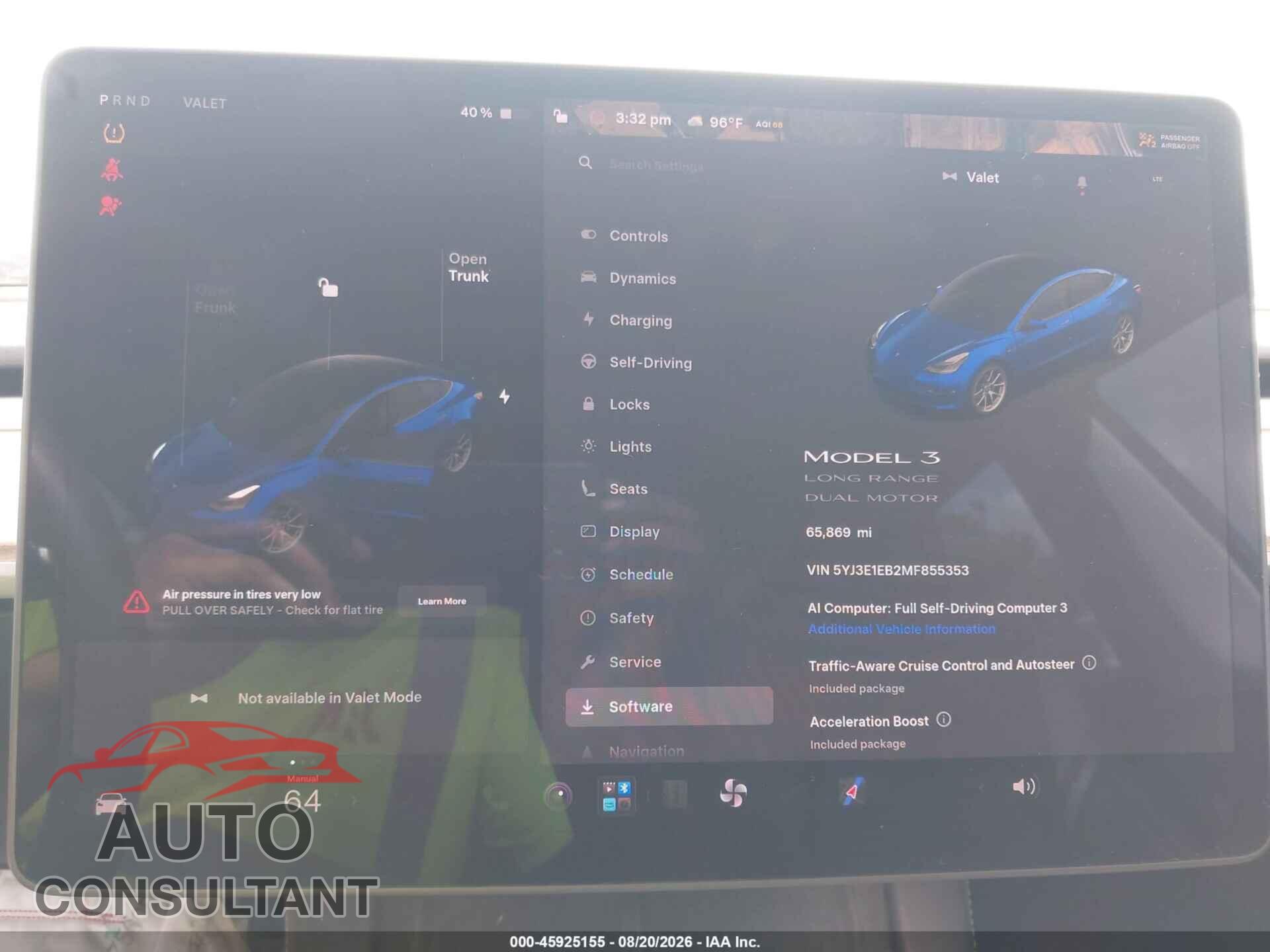 TESLA MODEL 3 2021 - 5YJ3E1EB2MF855353
