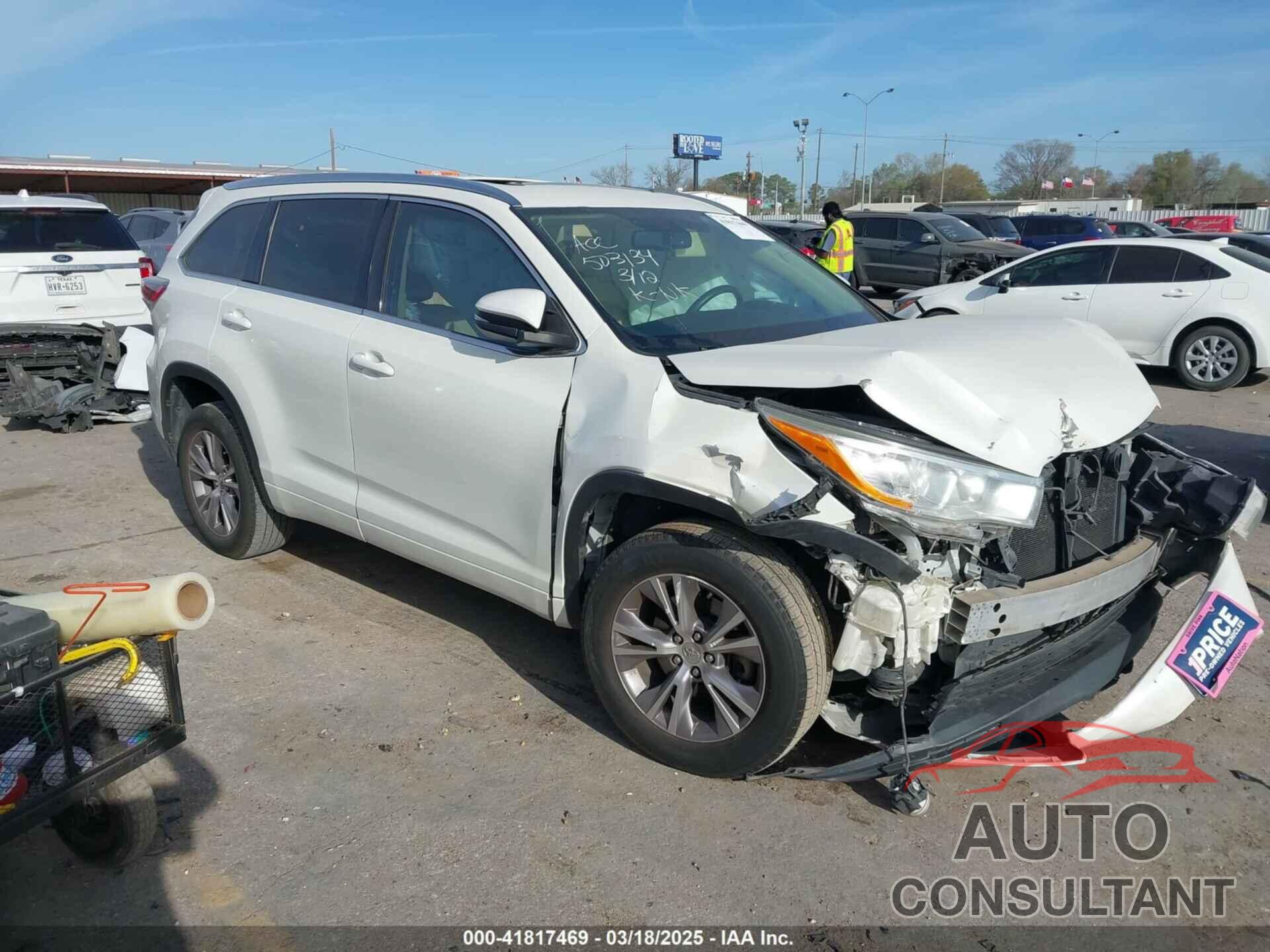 TOYOTA HIGHLANDER 2014 - 5TDKKRFHXES016389