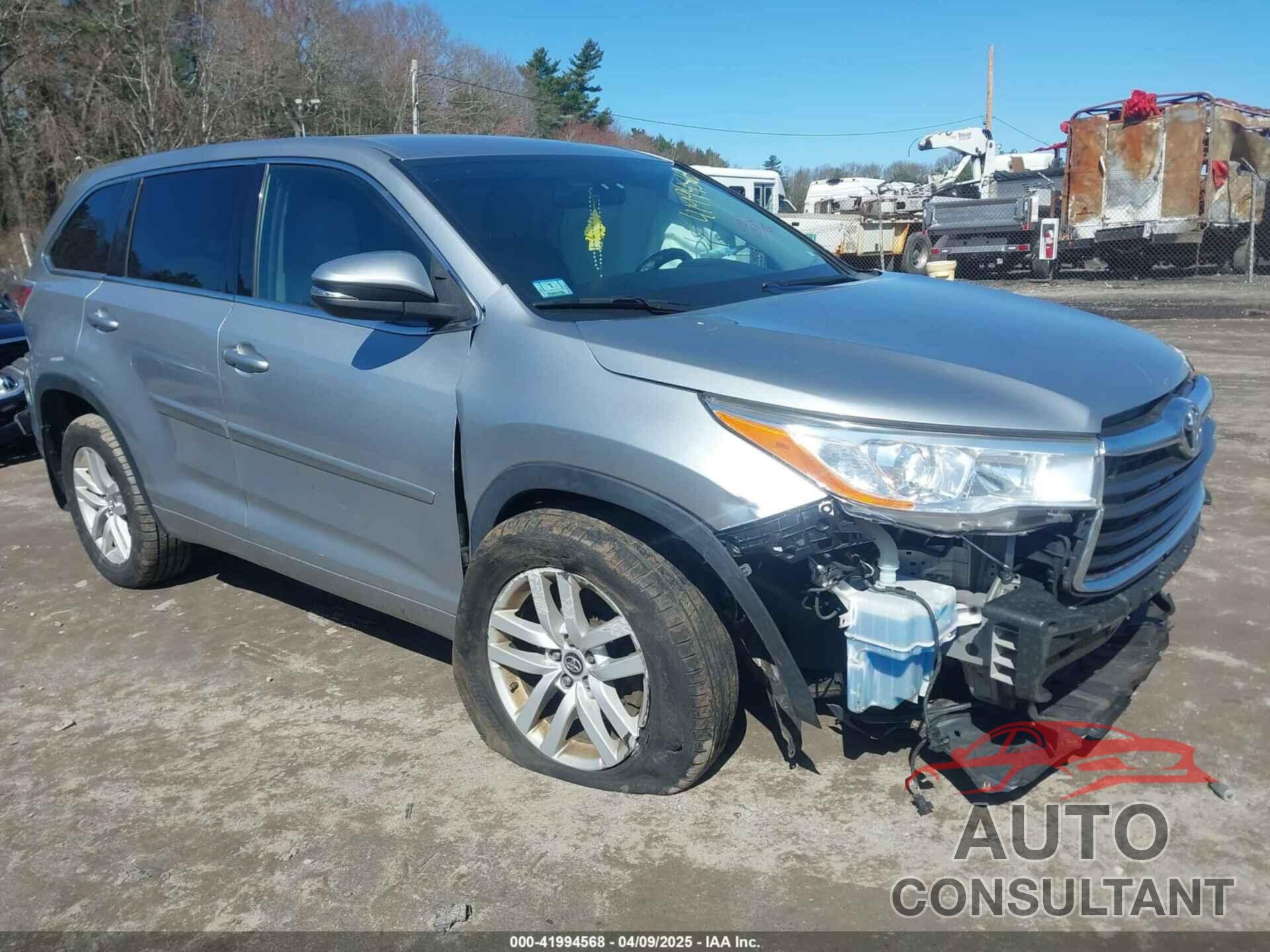 TOYOTA HIGHLANDER 2016 - 5TDBKRFH4GS316609