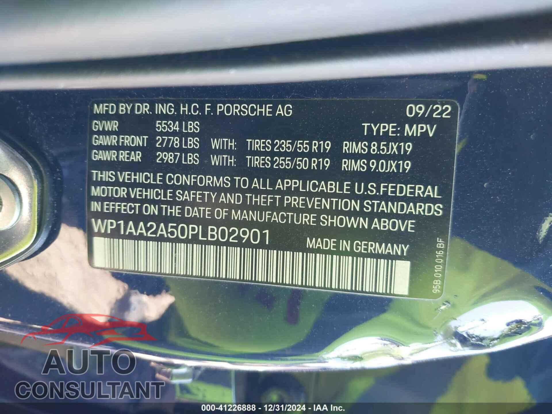 PORSCHE MACAN 2023 - WP1AA2A50PLB02901