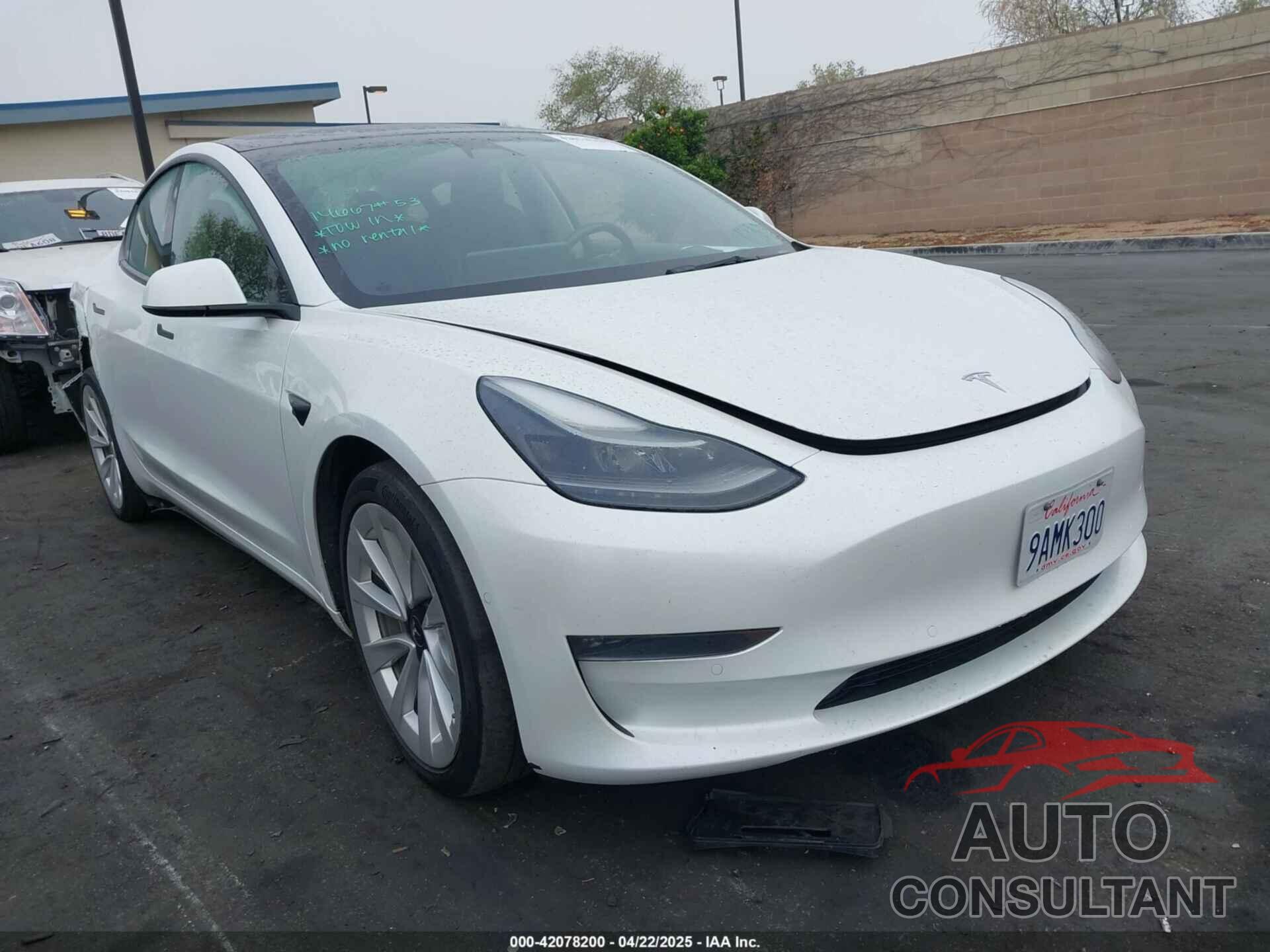TESLA MODEL 3 2022 - 5YJ3E1EB8NF195708