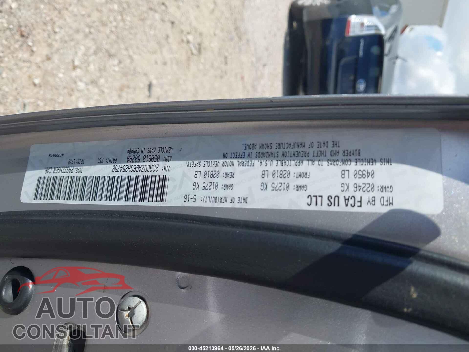 DODGE CHALLENGER 2016 - 2C3CDZAG6GH254758