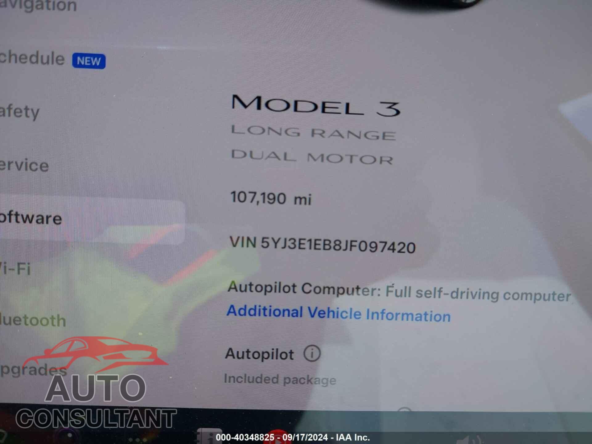 TESLA MODEL 3 2018 - 5YJ3E1EB8JF097420