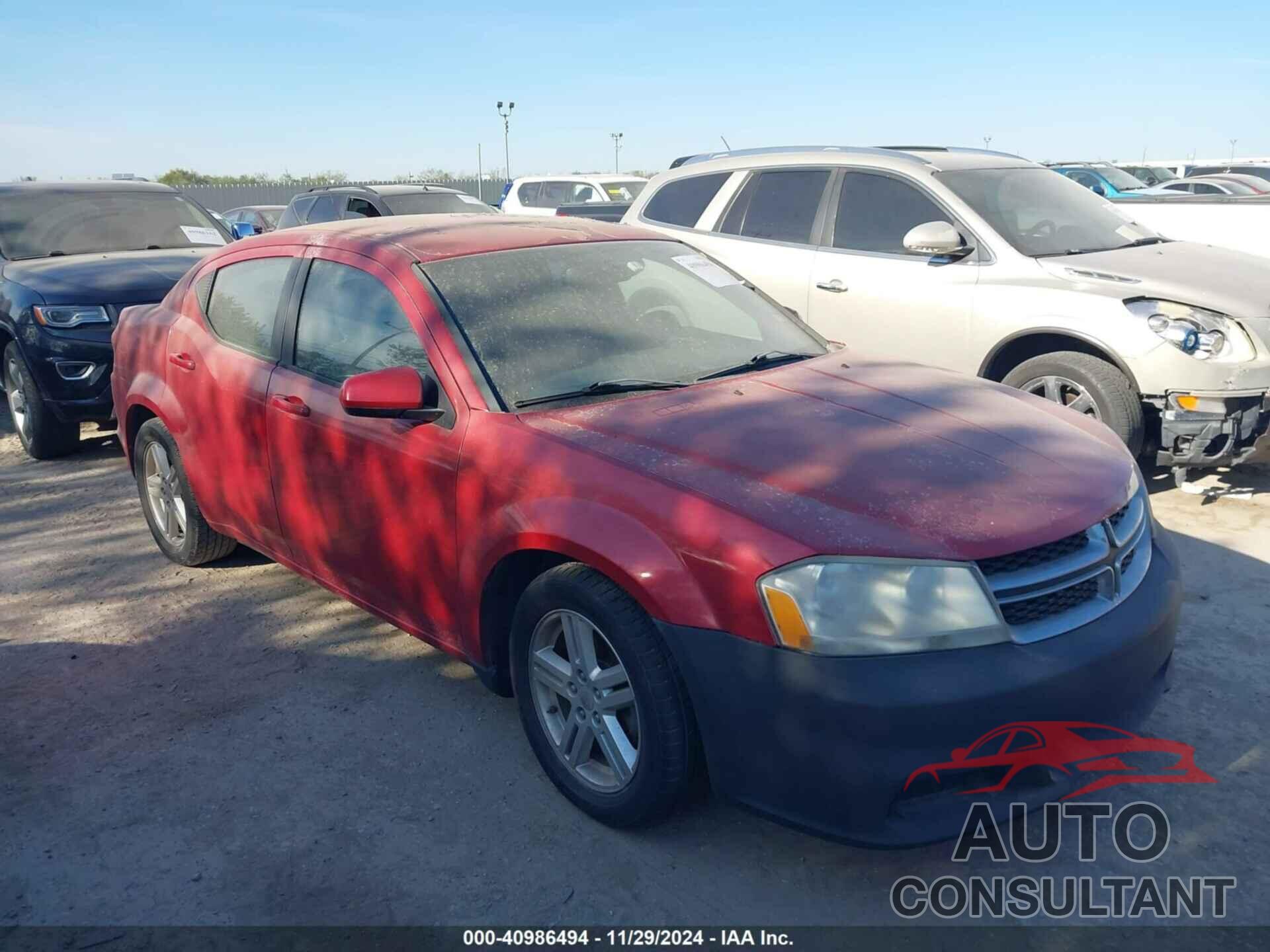 DODGE AVENGER 2012 - 1C3CDZCB1CN147958