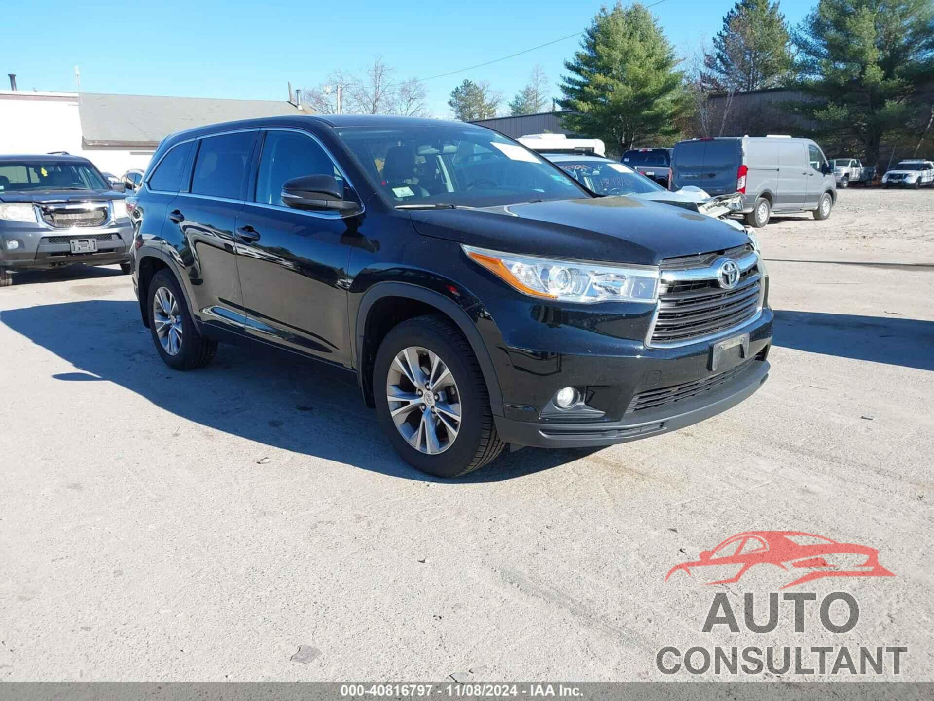 TOYOTA HIGHLANDER 2015 - 5TDBKRFHXFS142785