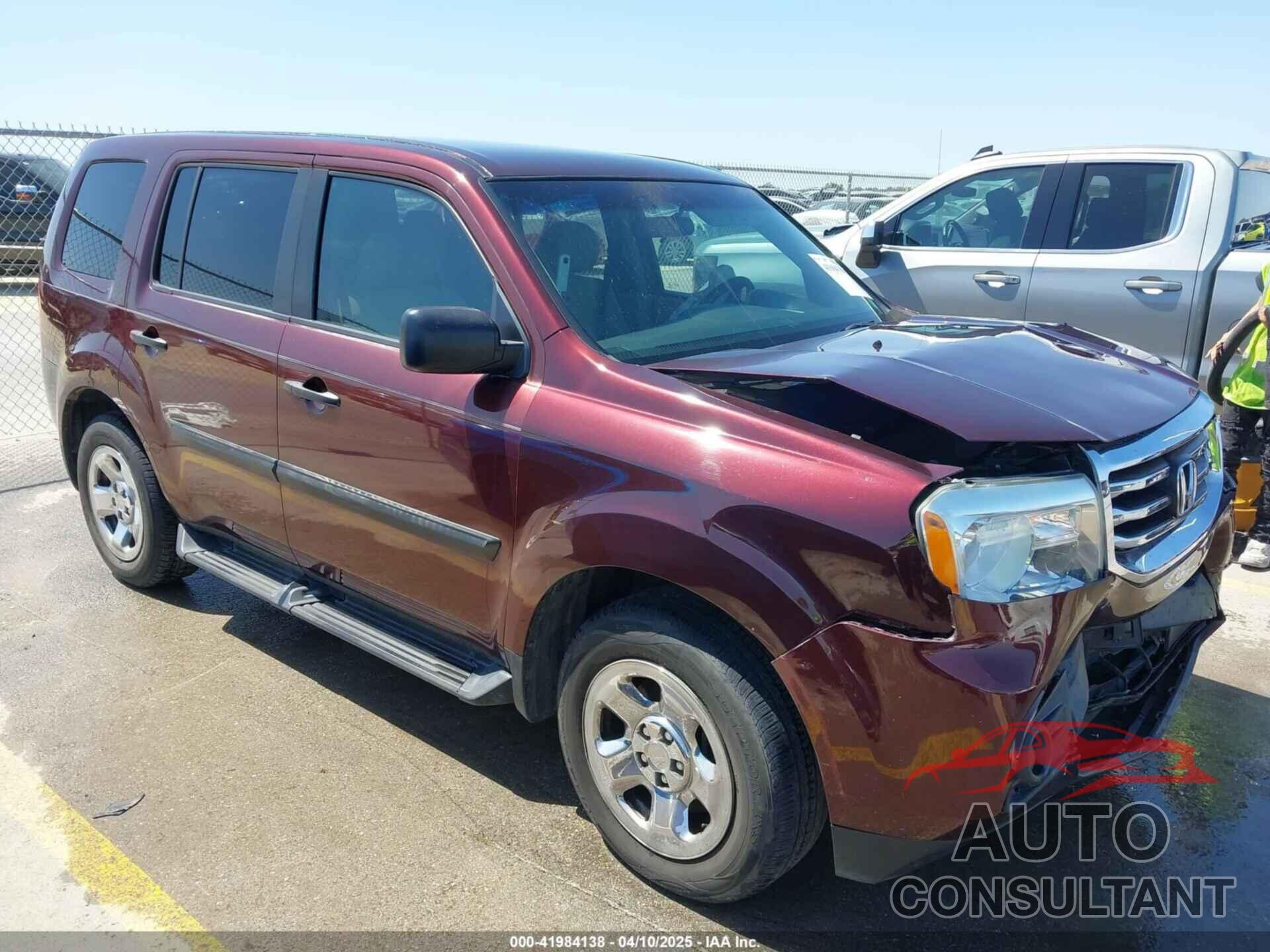 HONDA PILOT 2012 - 5FNYF3H23CB029653