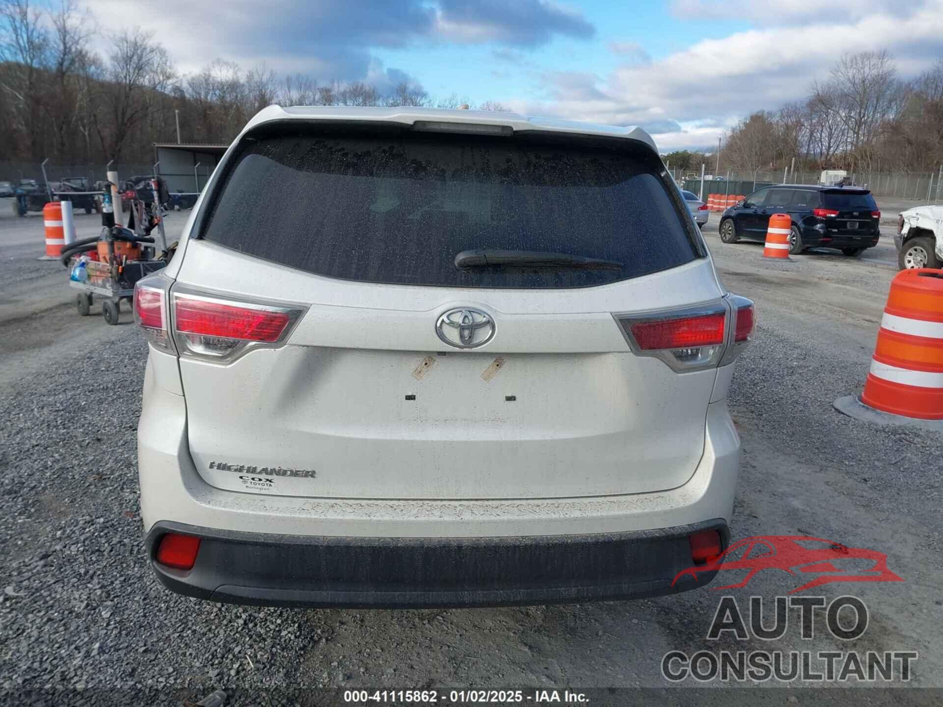 TOYOTA HIGHLANDER 2016 - 5TDZKRFH0GS154945