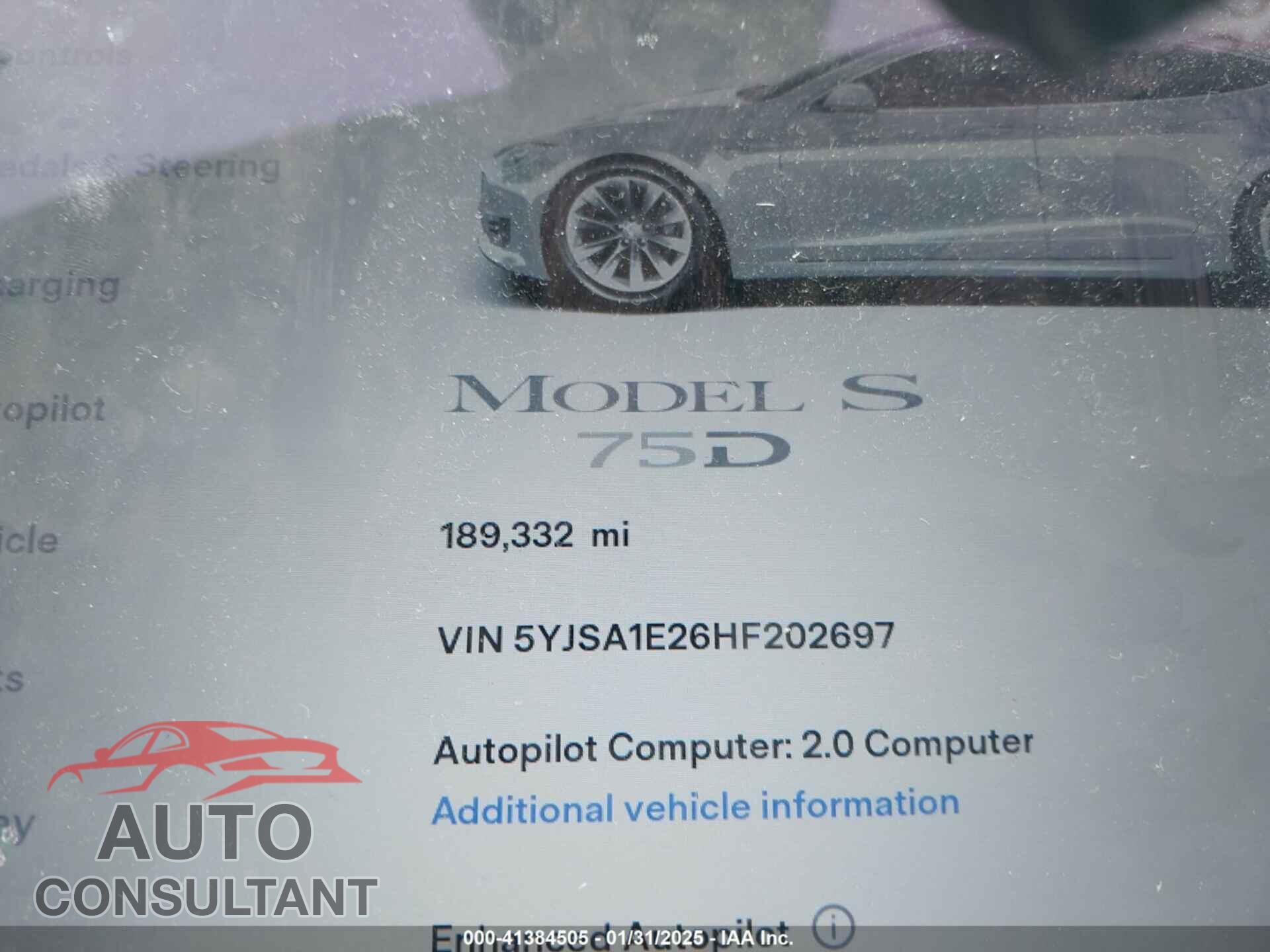 TESLA MODEL S 2017 - 5YJSA1E26HF202697
