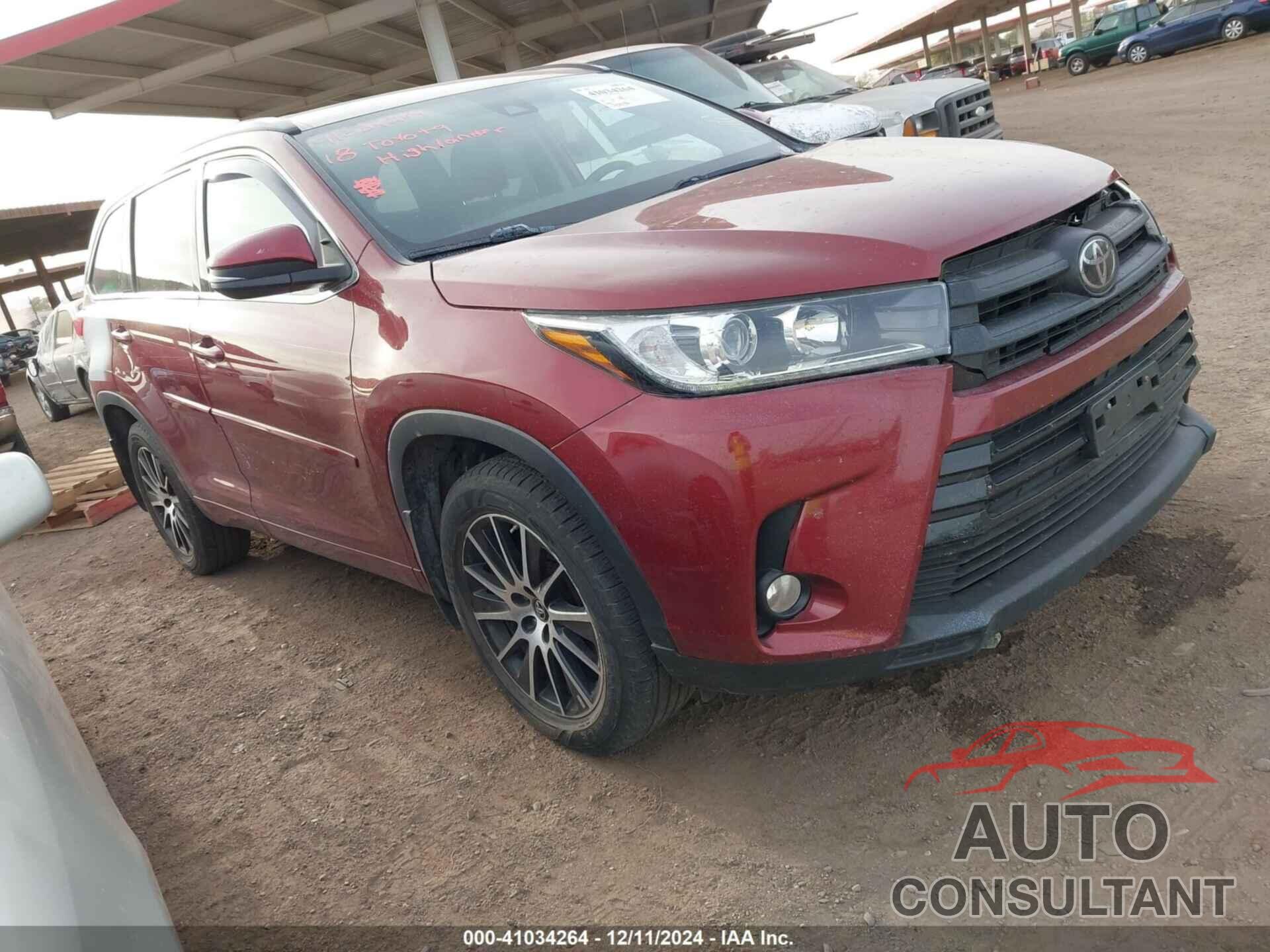 TOYOTA HIGHLANDER 2018 - 5TDJZRFH6JS495704