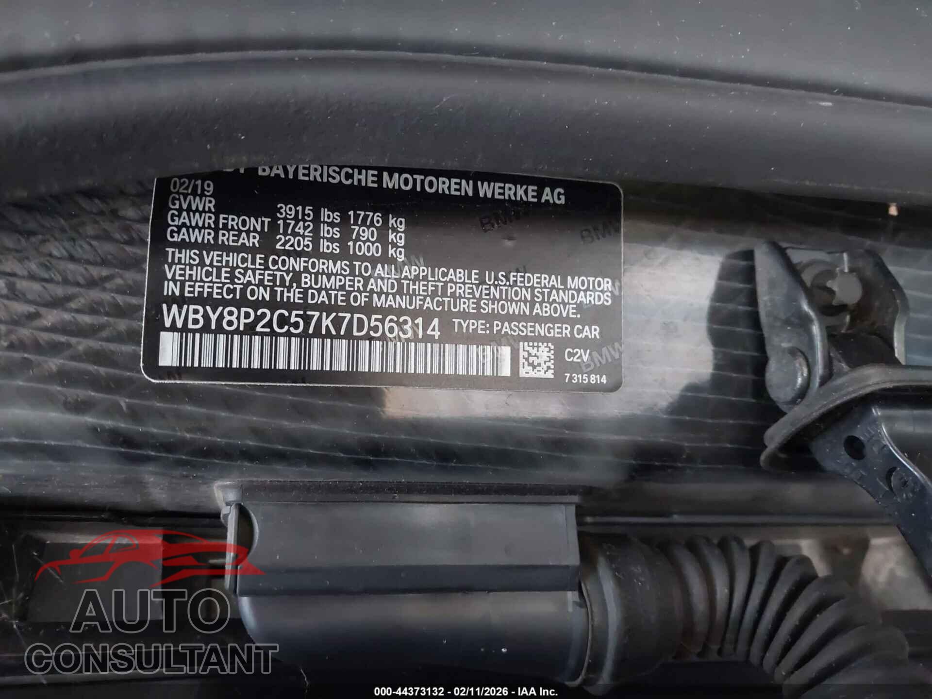 BMW I3 2019 - WBY8P2C57K7D56314