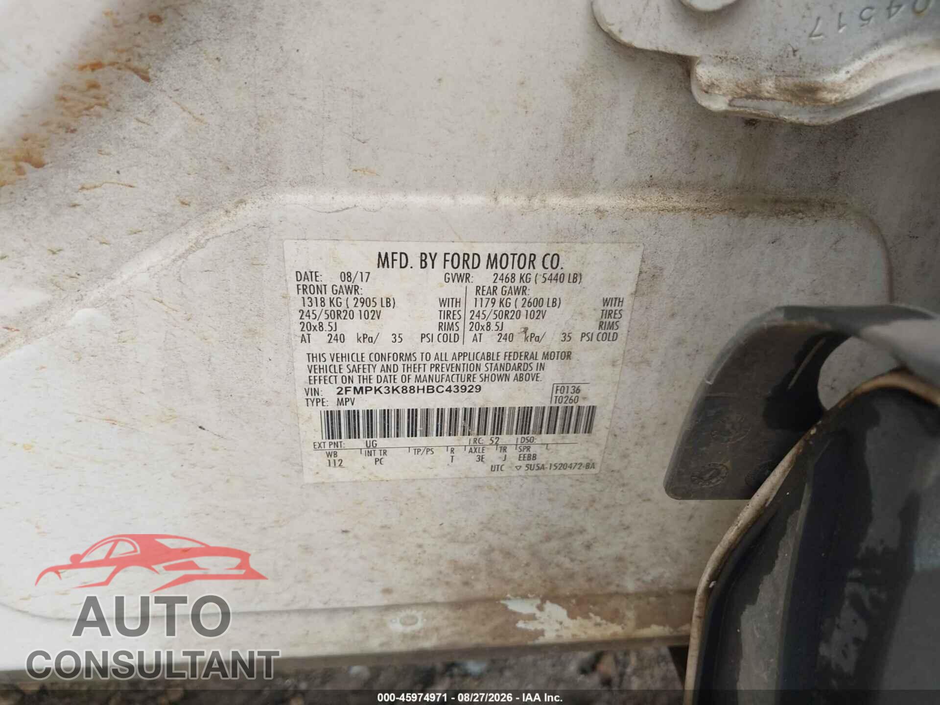 FORD EDGE 2017 - 2FMPK3K88HBC43929