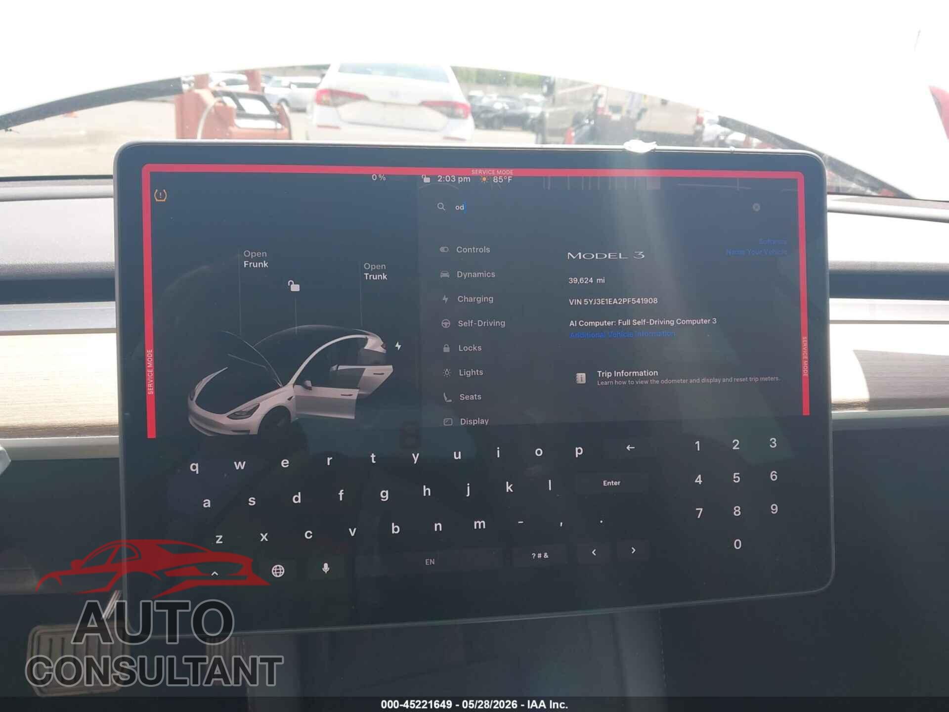 TESLA MODEL 3 2023 - 5YJ3E1EA2PF541908
