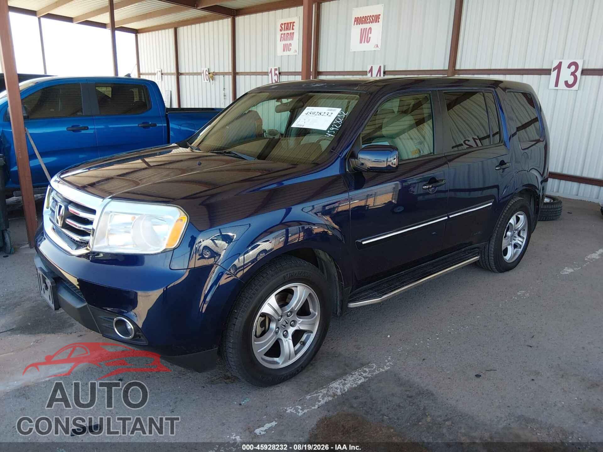 HONDA PILOT 2013 - 5FNYF3H43DB018607