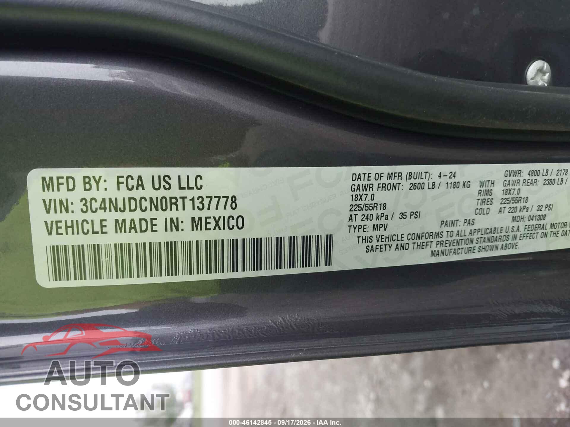 JEEP COMPASS 2024 - 3C4NJDCN0RT137778