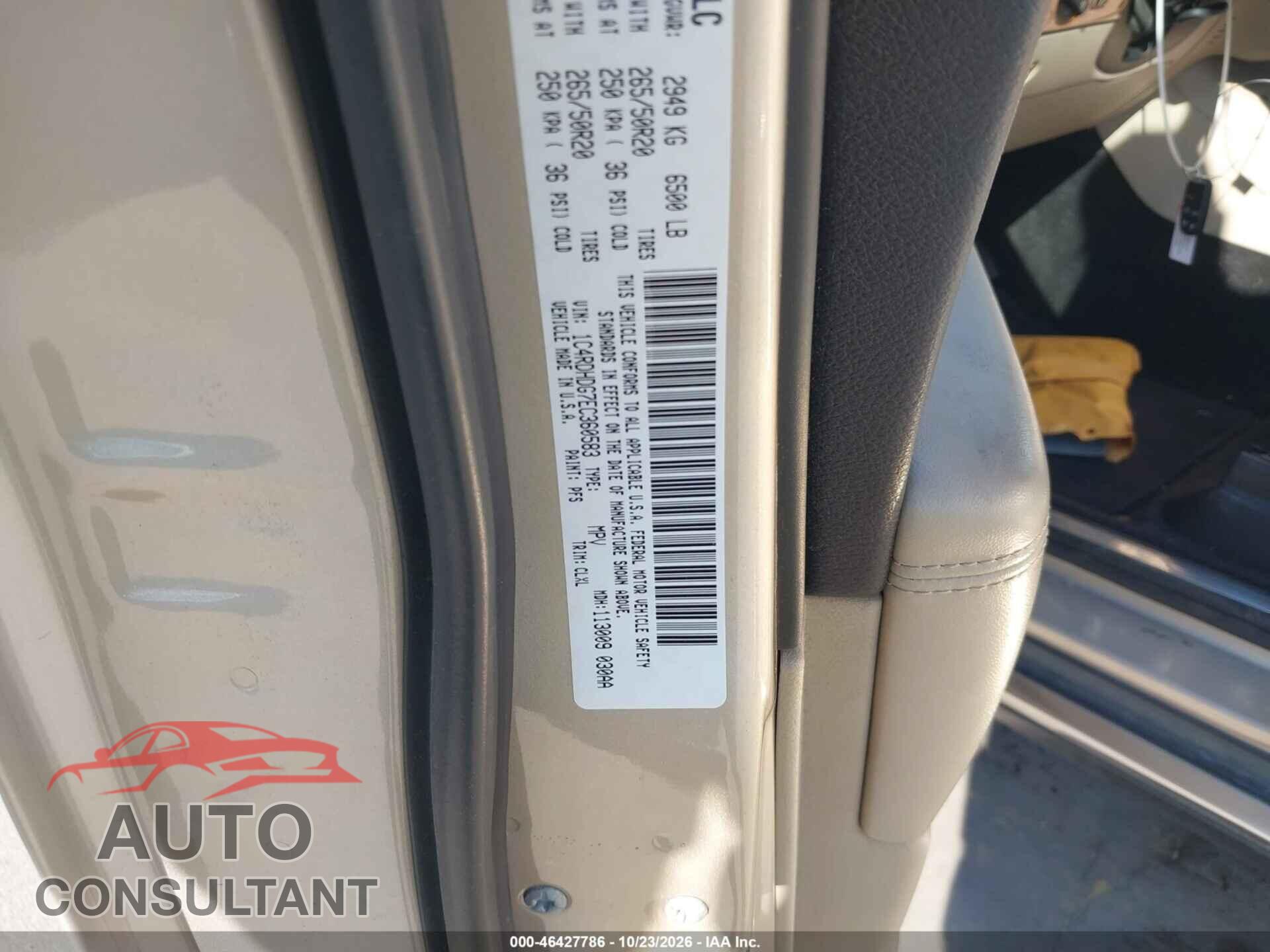 DODGE DURANGO 2014 - 1C4RDHDG7EC360583