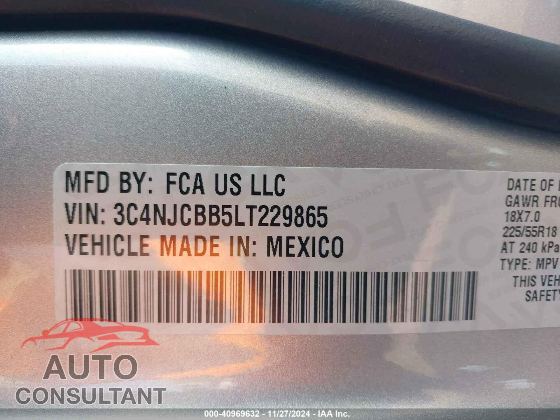 JEEP COMPASS 2020 - 3C4NJCBB5LT229865