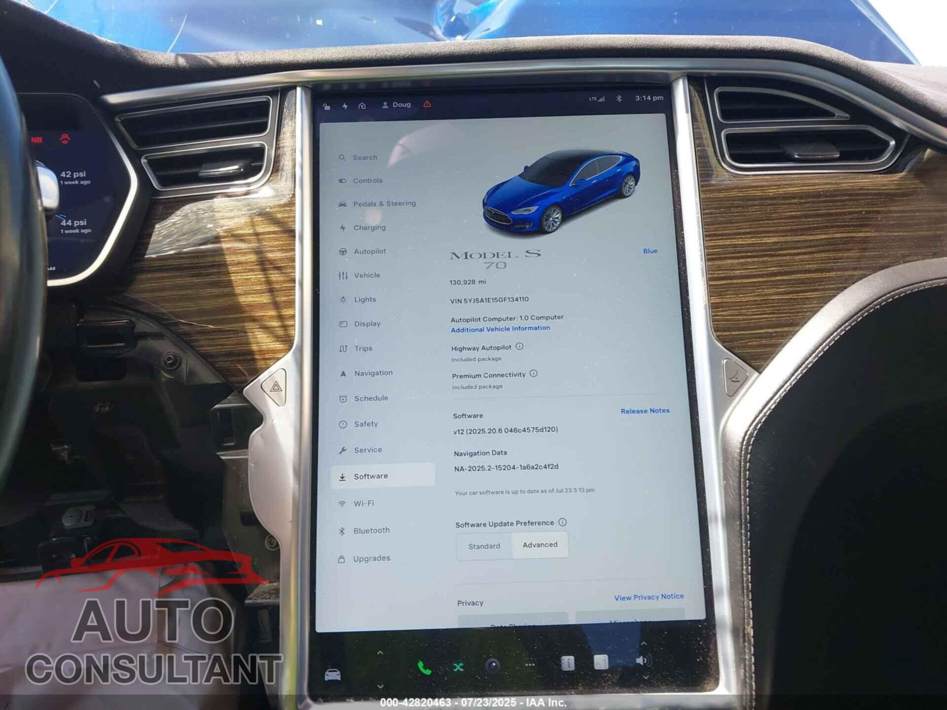TESLA MODEL S 2016 - 5YJSA1E15GF134110