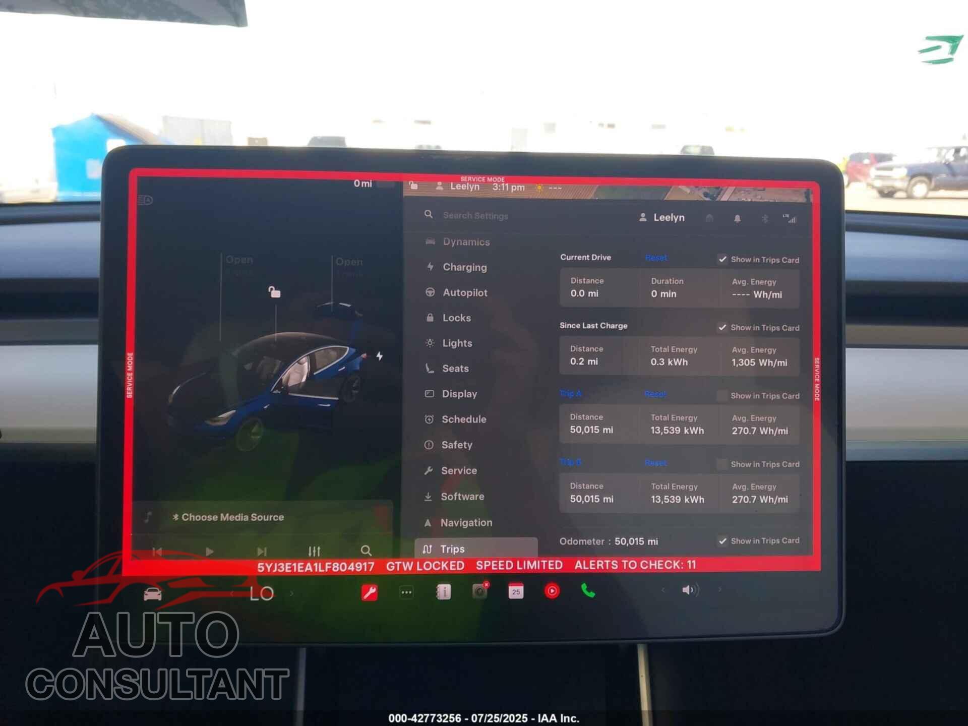 TESLA MODEL 3 2020 - 5YJ3E1EA1LF804917