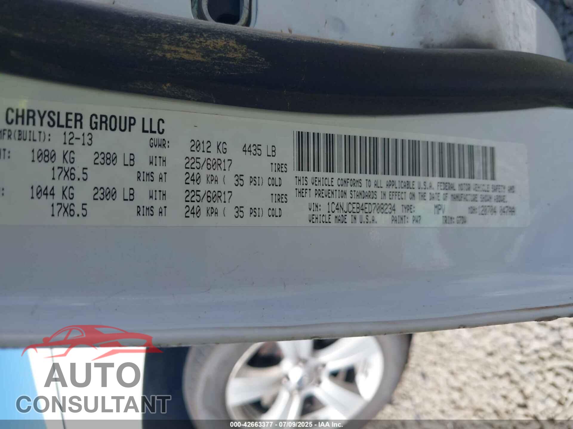 JEEP COMPASS 2014 - 1C4NJCEB4ED708234